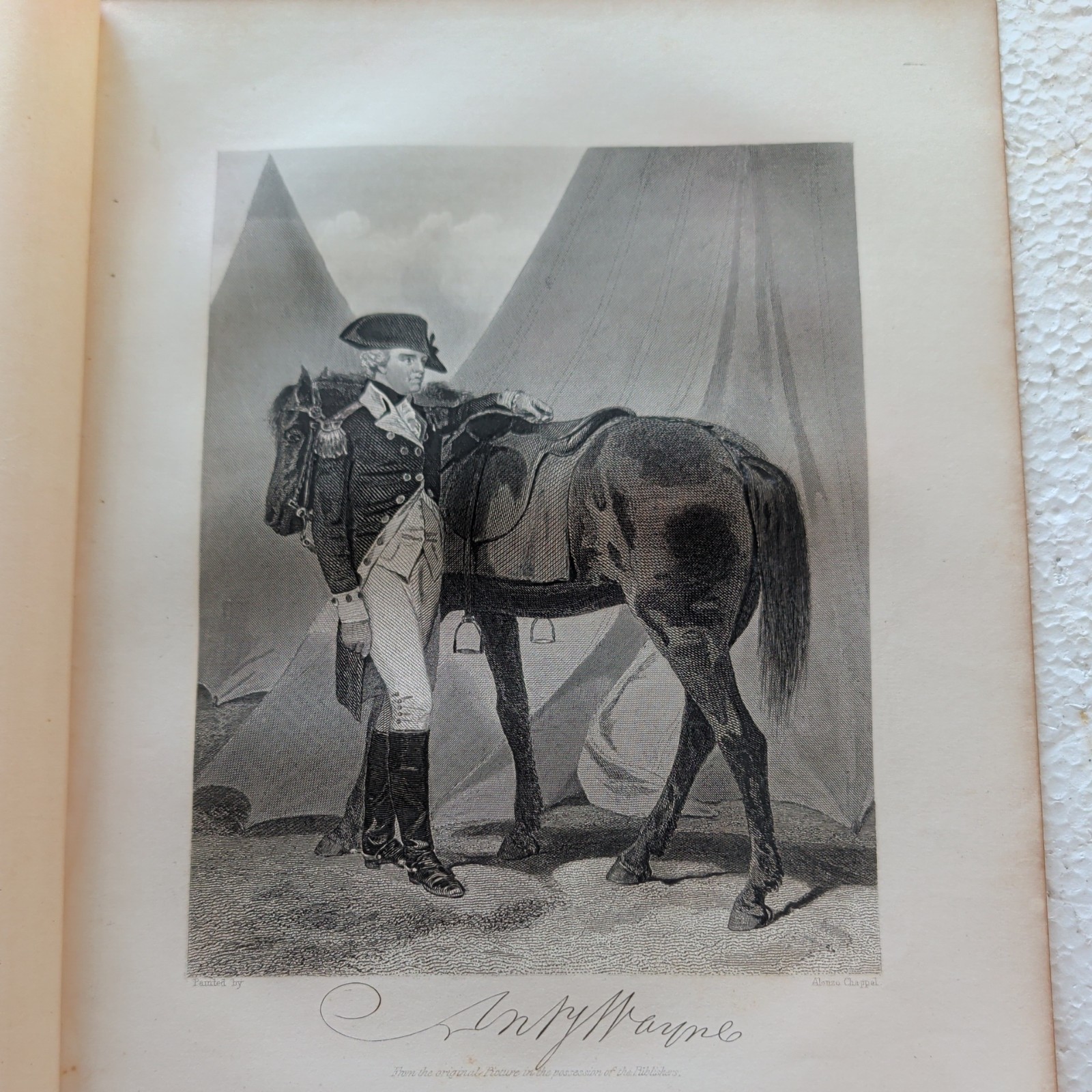Antique Engraving American  Revolutionary War Anthony Wayne 1861 Original 