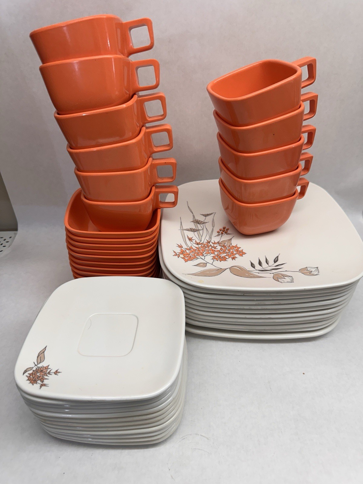 47 Pieces MCM Melamine Melmac Brookpark Tropicana Coral/Pink  Set