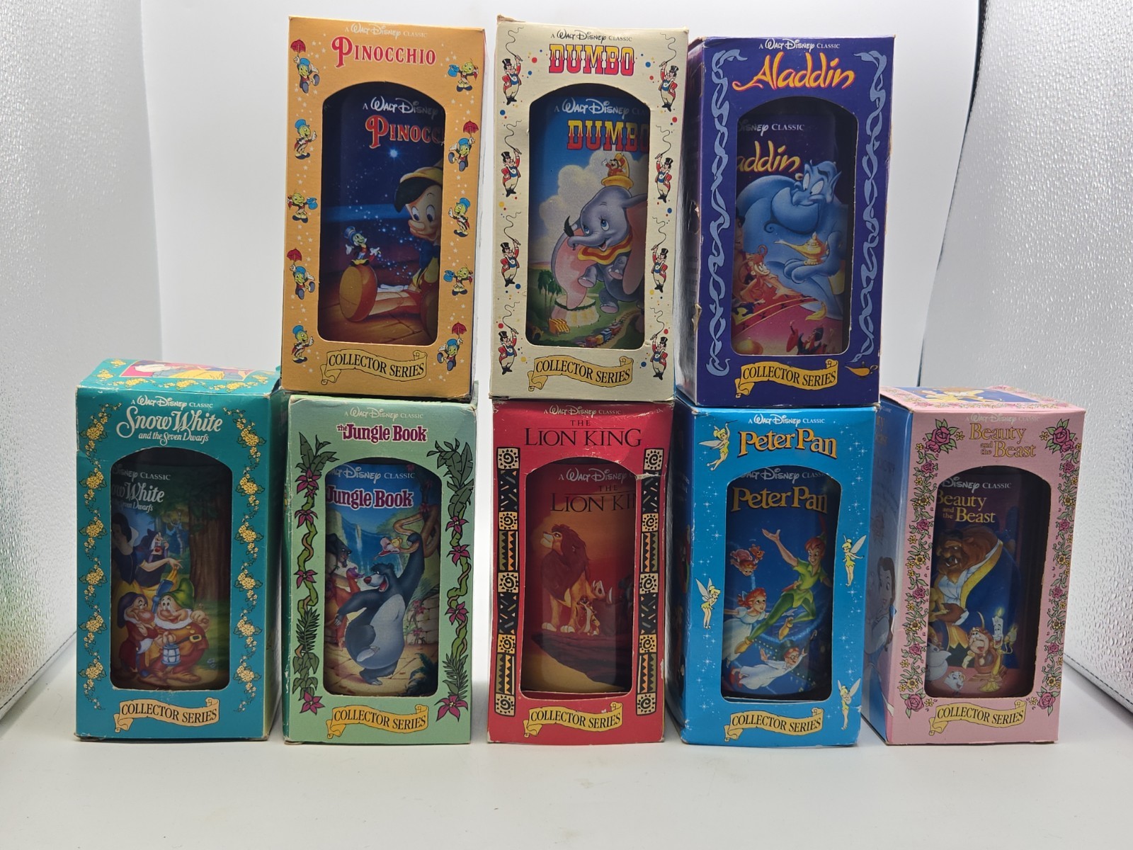 Vintage 1994 Disney Collector Series Burger King Glasses Cups Set of 8 New NIB