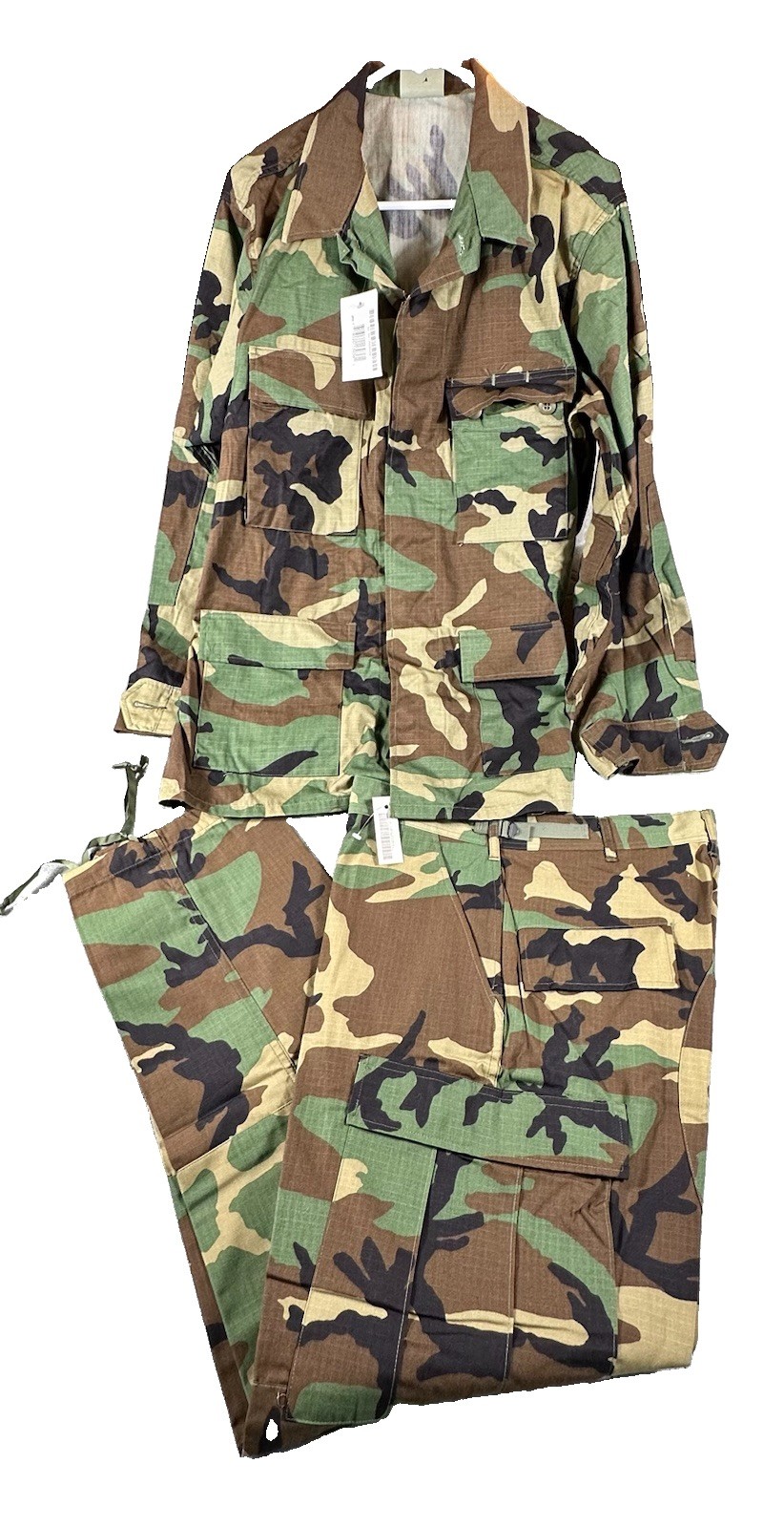US Army Woodland Camo BDU Uniform Set Medium Regular Jacket & Pants Ripstop New
