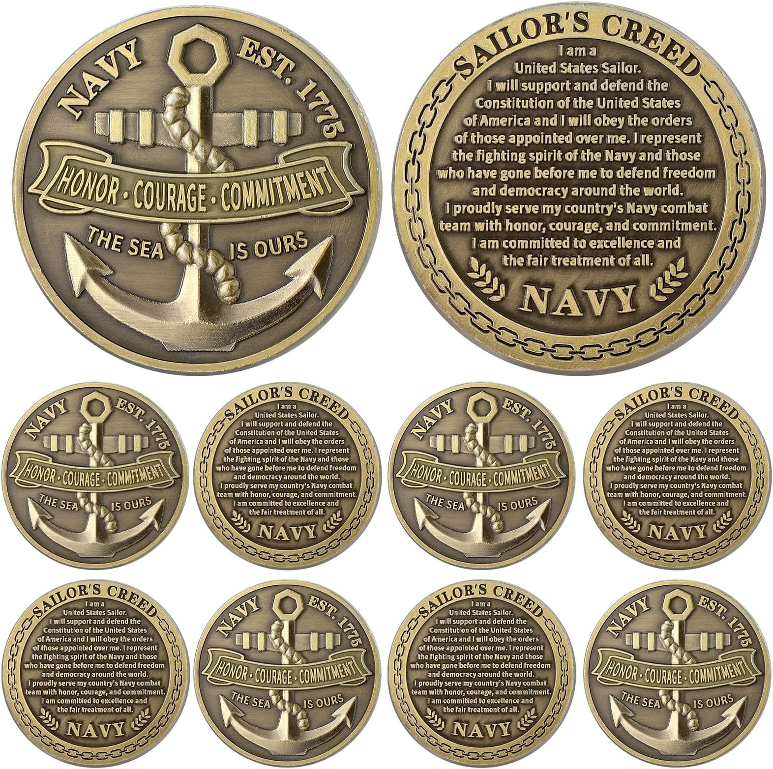 Landical 12 Pcs Navy Challenge Coins 1.77 Inch Military Navy Core Values Souv... Landical 12 Pcs Navy Challenge Coins 1.77 Inch Military Navy Core Values Souv...