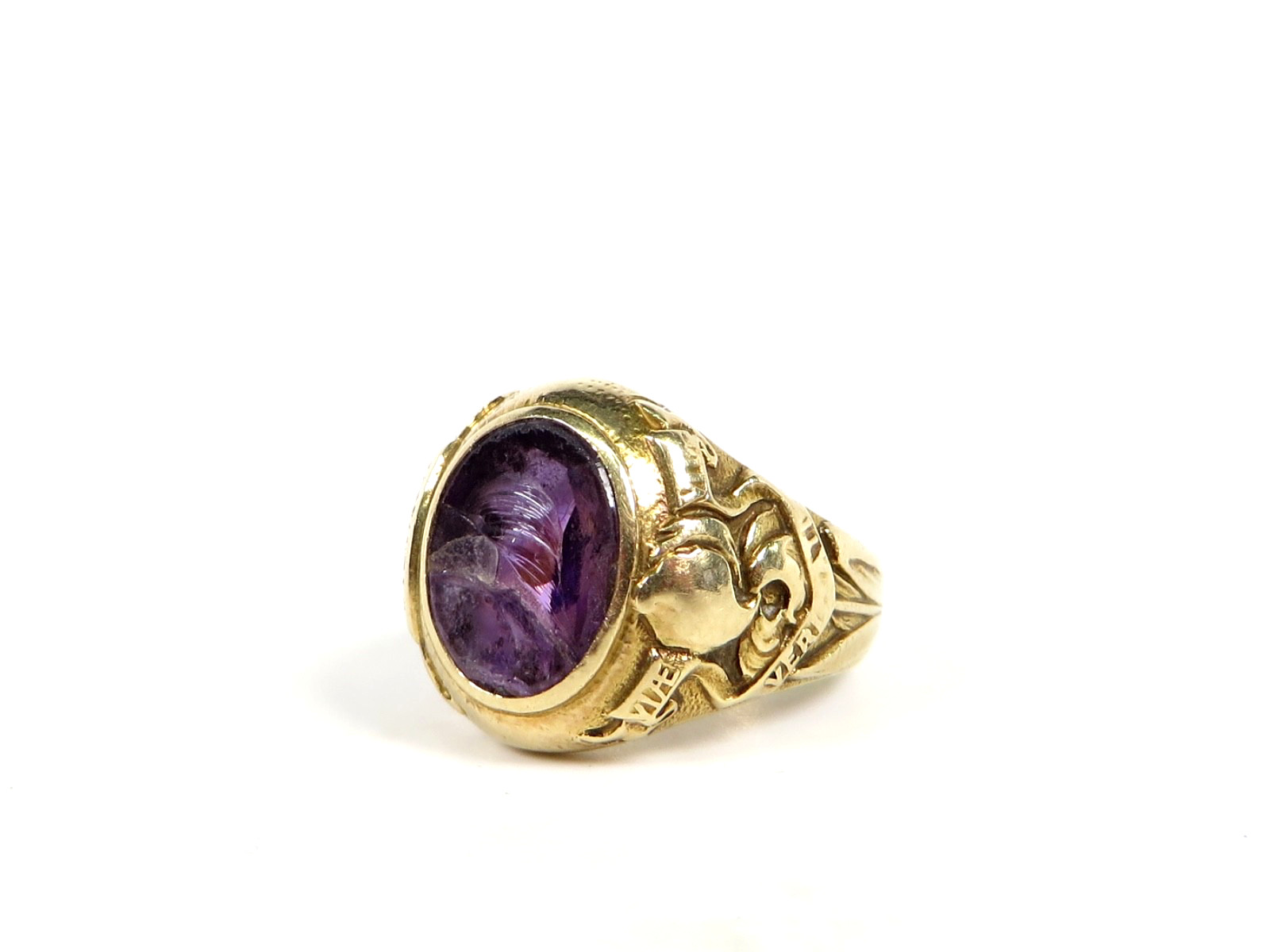 Antique Tiffany Co 14k Gold Class Ring Alpha Omega Veritas Elmira College Named