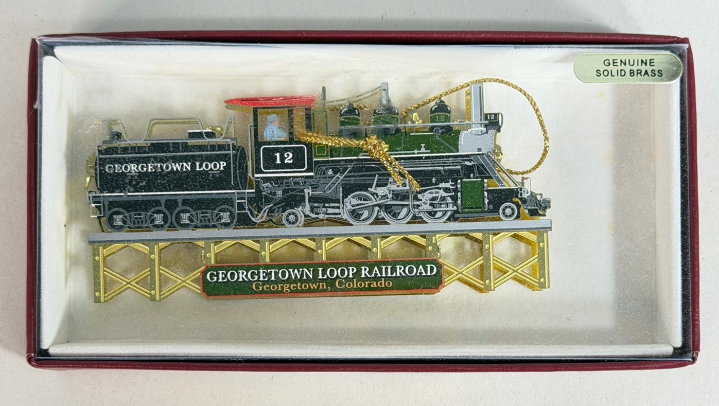 Nations Treasures Georgetown Loop Railroad Train Engine Locomotive Ornament Vtg