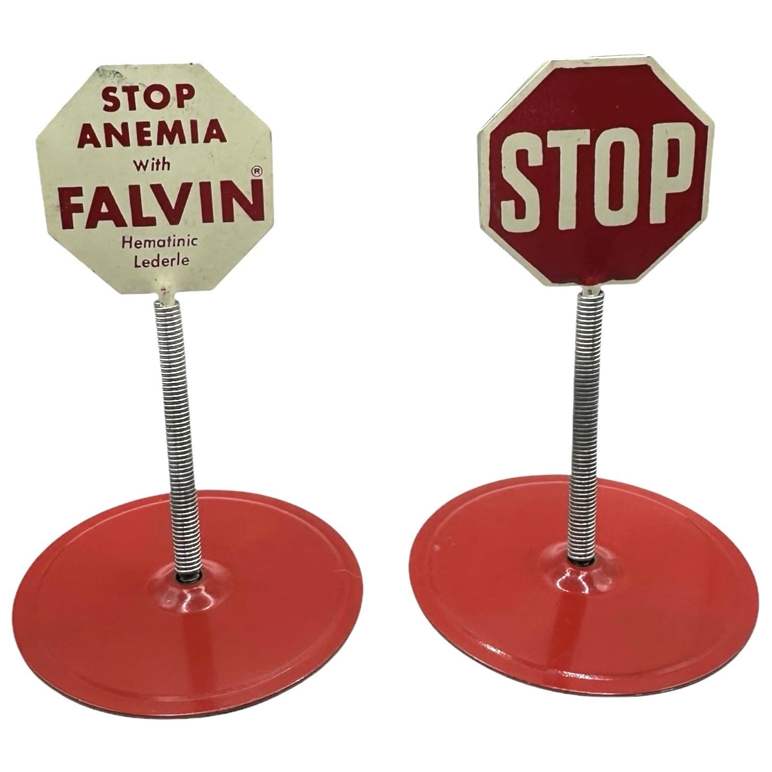 NICE Vintage Advertising Stop Sign LOT FALVIN STOP ANEMIA-Springs MAKE OFFER 🔥
