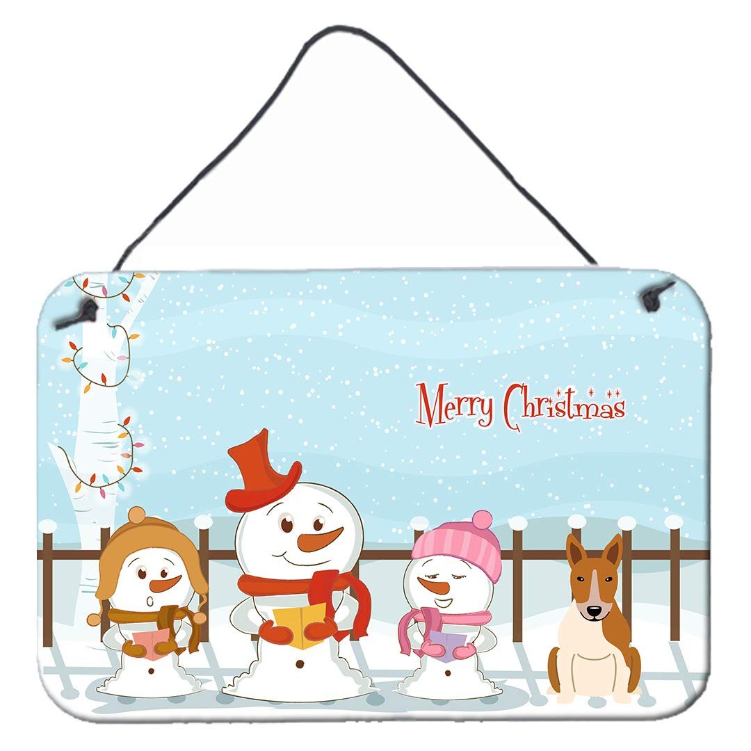Caroline's Treasures BB2466DS812 Merry Christmas Carolers Bull Terrier Red
