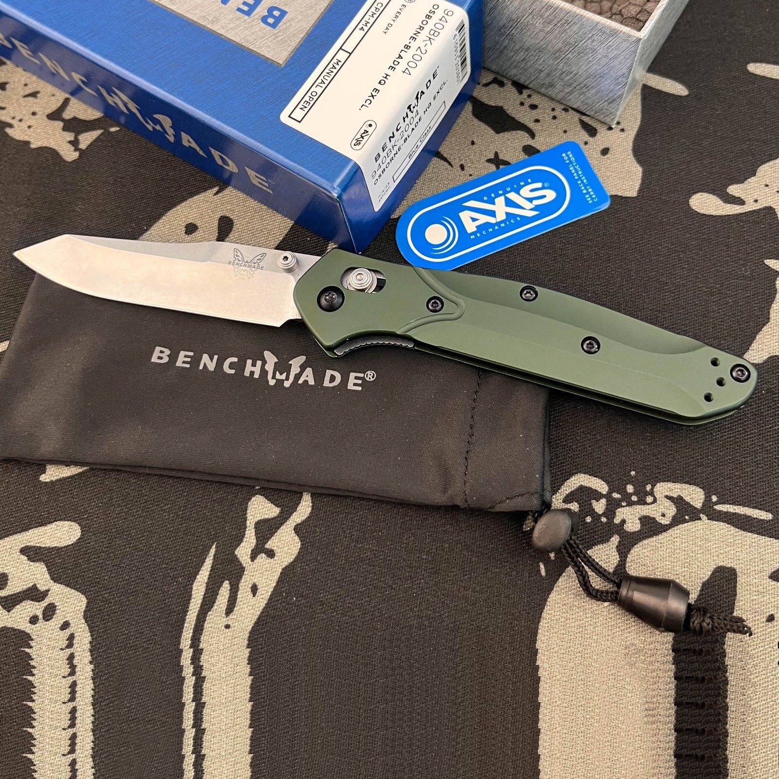 Benchmade 940 OSBORNE GREEN ALUMINUM CPM-S30V BLADE 3.4\'\' Folding Knife