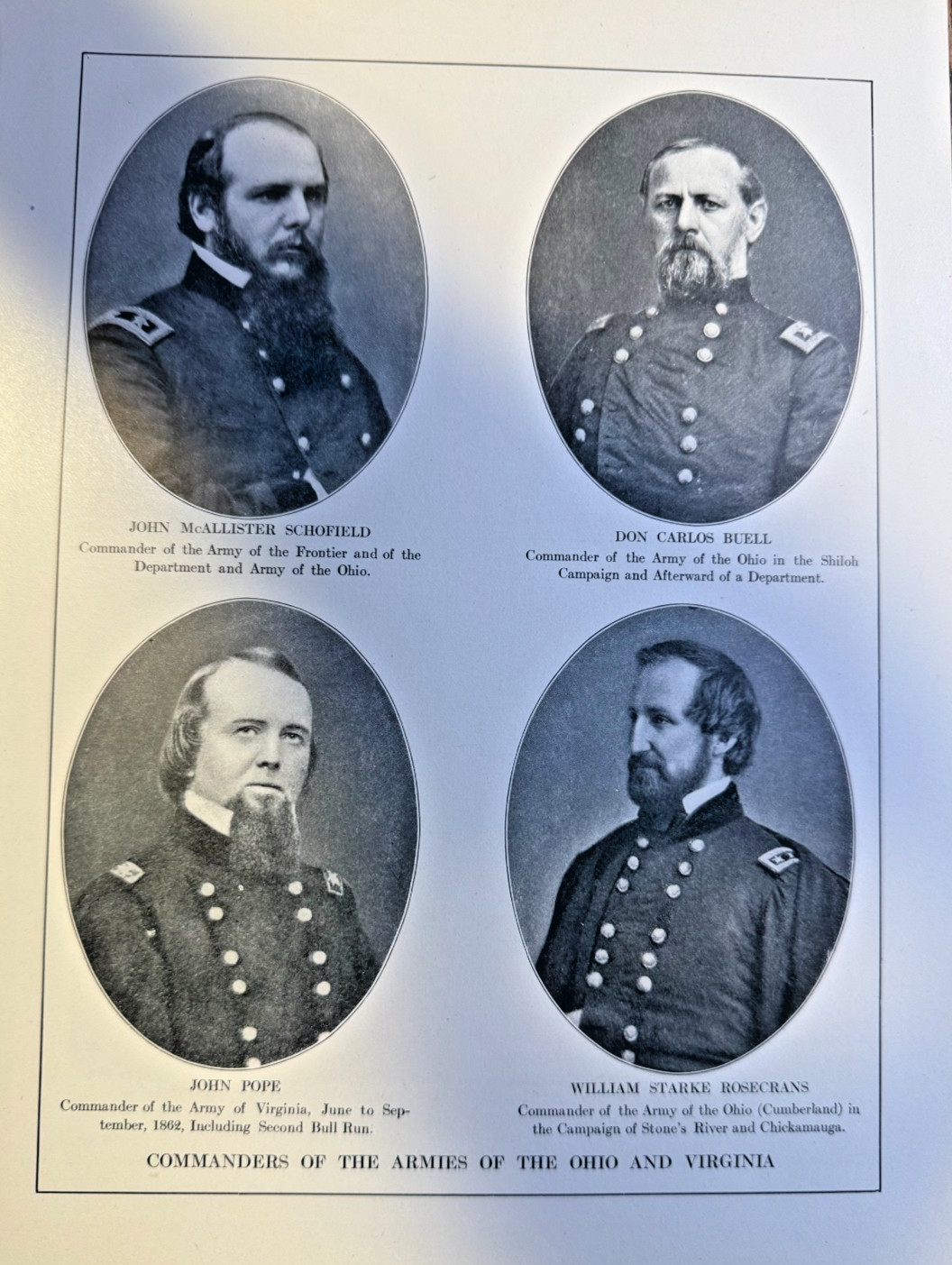 1912 Illustration Generals John Schofield Don Carlos Buell John Pope Rosecrans