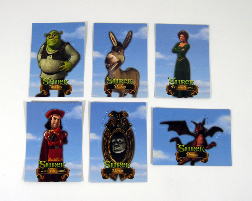 2001 Dart Flipcards Shrek Stand Up Character Chase Card Set (6) Nm/Mt