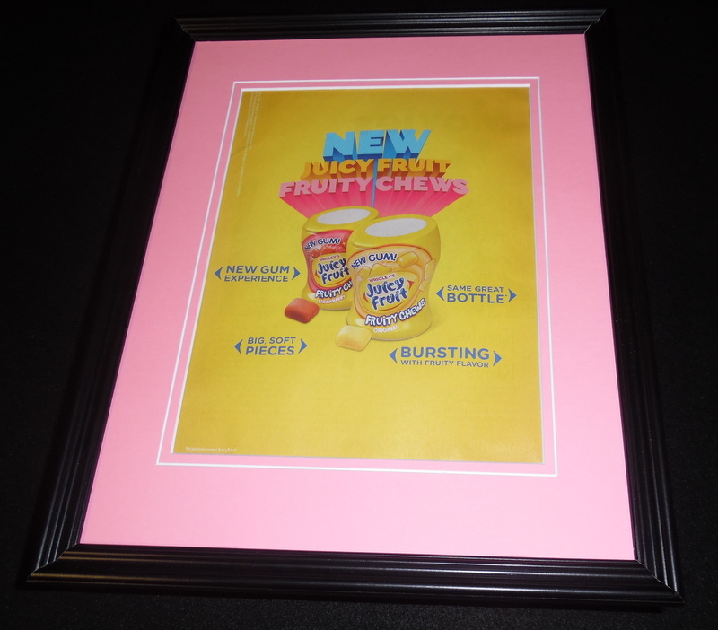 2014 Juicy Fruit Fruity Chews Gum Framed 11x14 ORIGINAL Vintage Advertisement