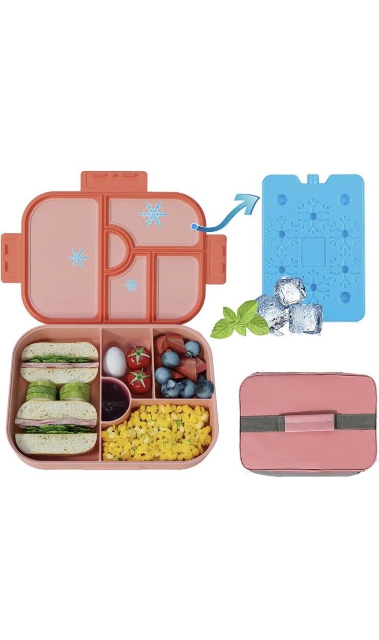 Ponydash Lunch Box Kids with Ice Pack - Keeping Cool for 4-5 Hours, Pink 21 