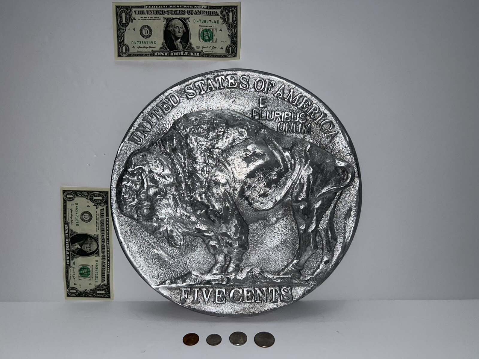Cast Aluminum ENLARGED Buffalo Nickel RARE CoinClub Wall Plaque Collectable