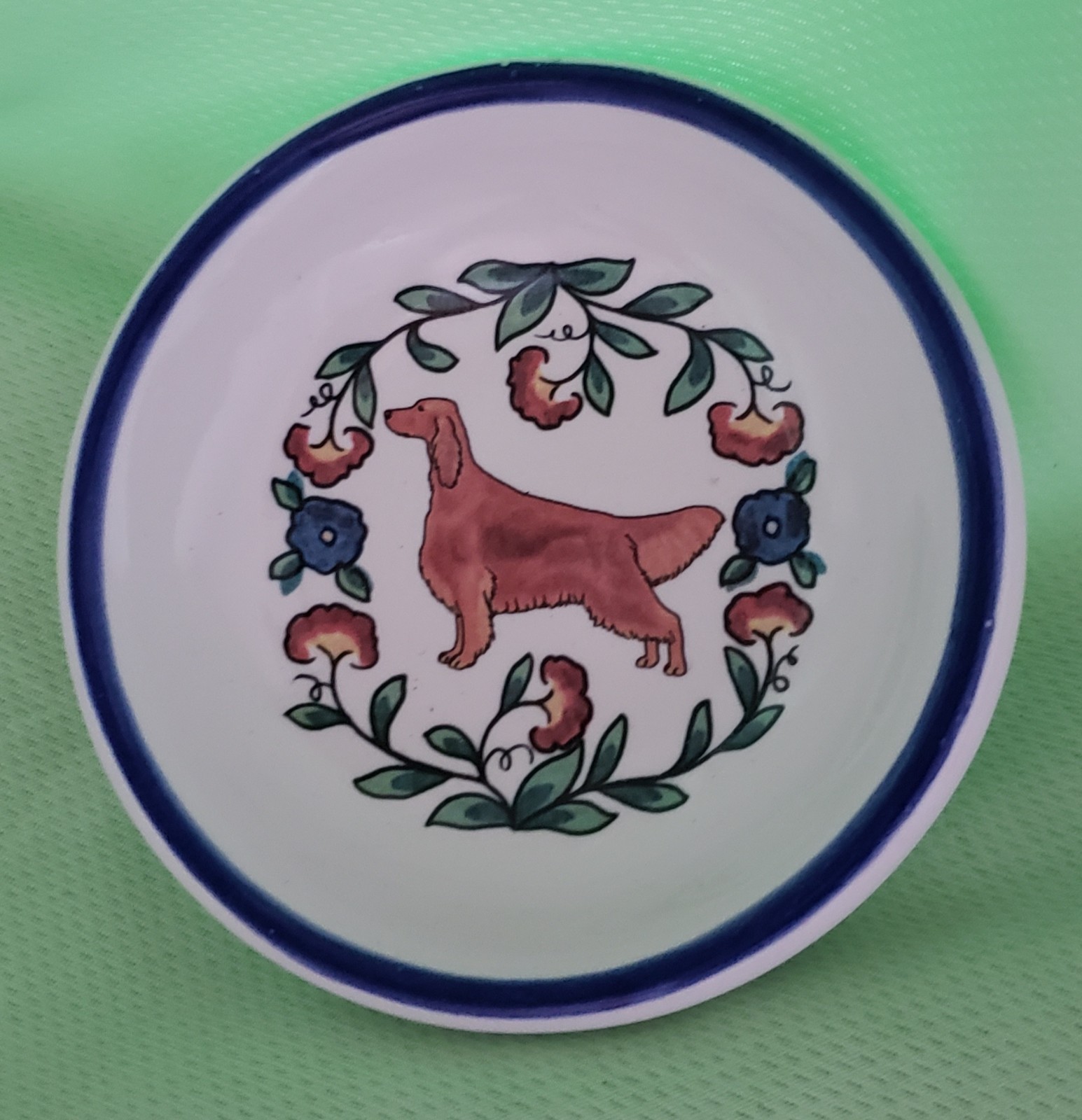 IRISH SETTER Small Pottery Trinket Dish, Dog Show Prize 4\