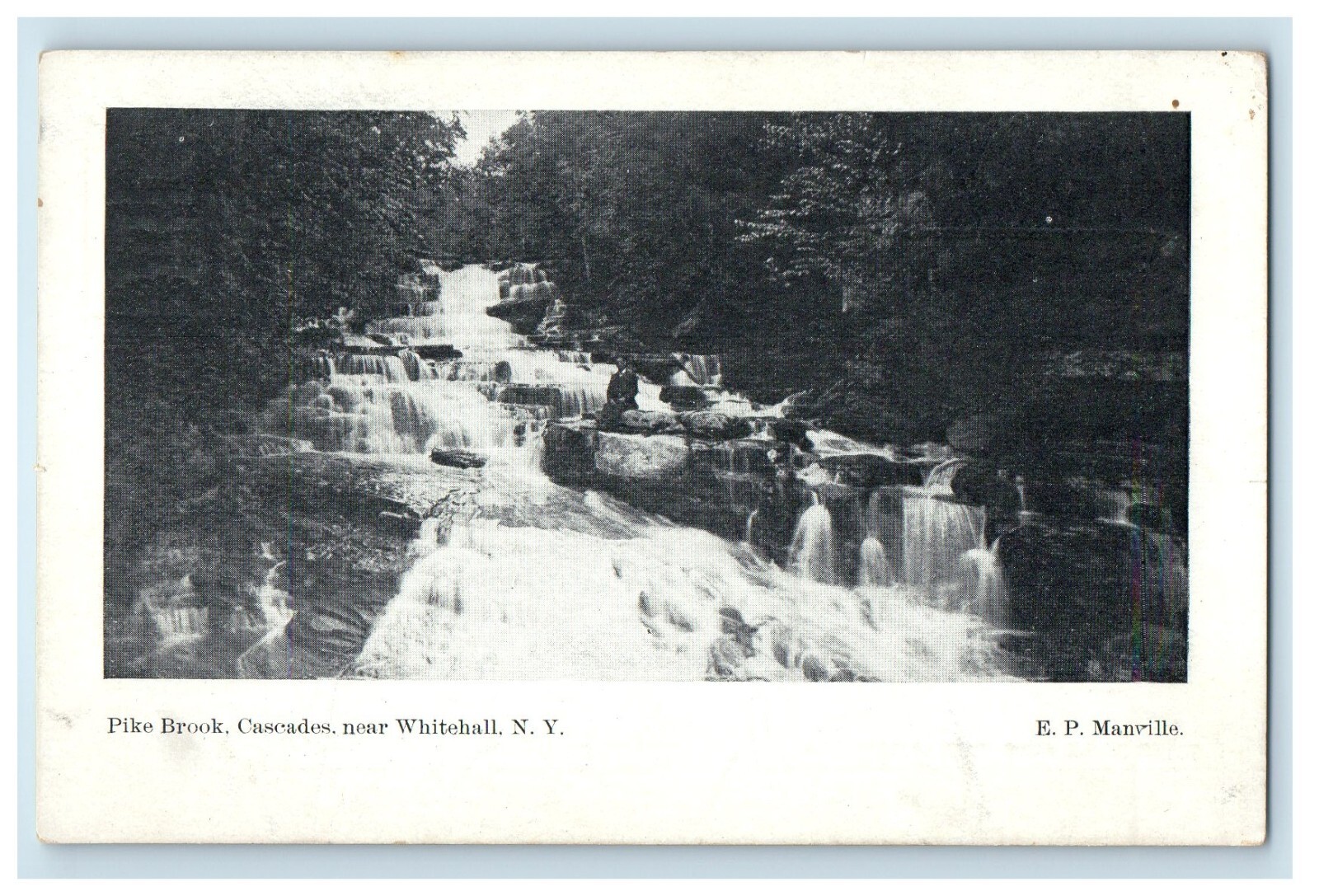 c1940s Pike Brook Cascades Near Whitehall New York NY Vintage Unposted Postcard c1940s Pike Brook Cascades Near Whitehall New York NY Vintage Unposted Postcard