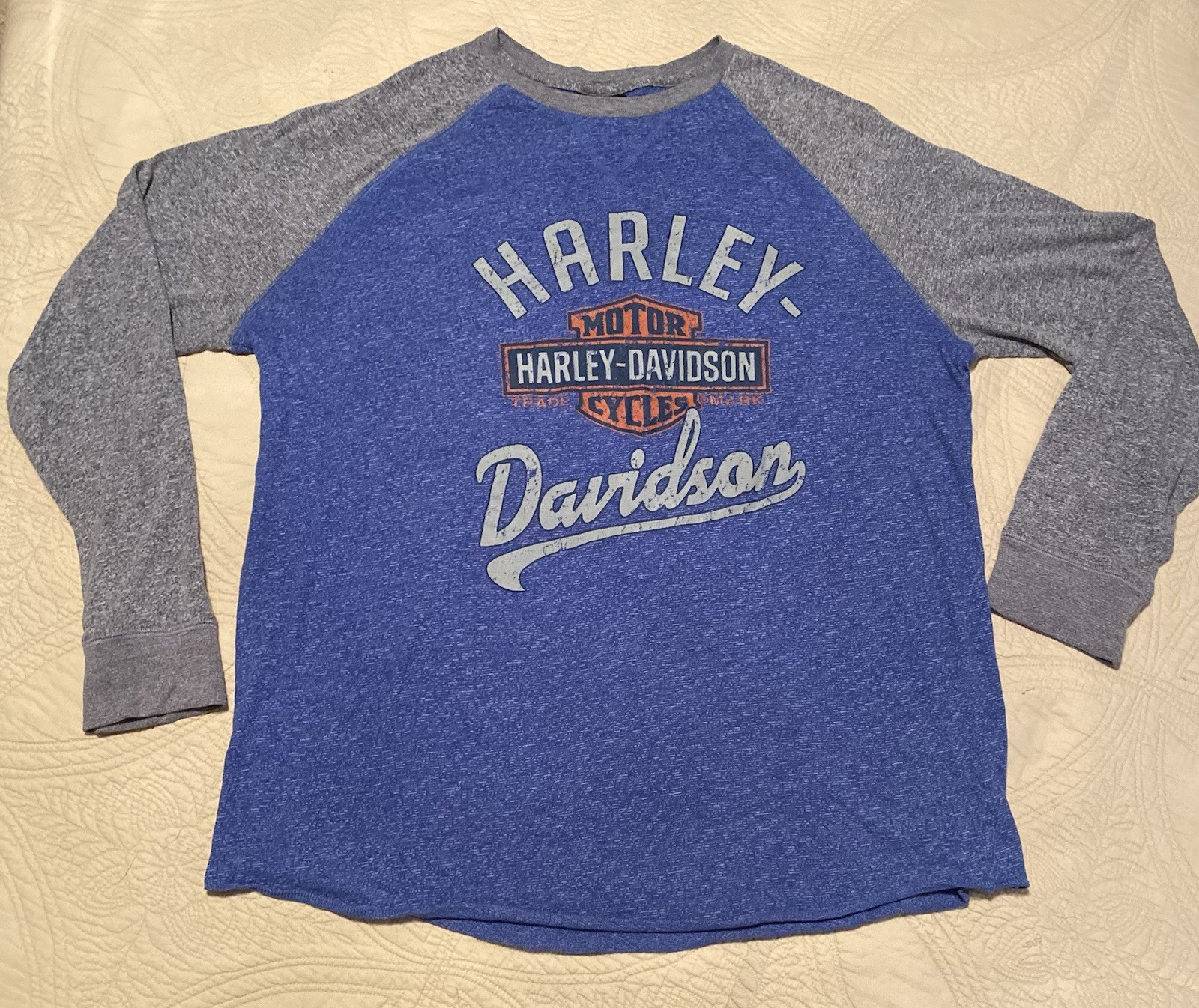 Harley Davidson Shirt Women's XL Blue/ Grey Orlando Florida Motorcycle Biker