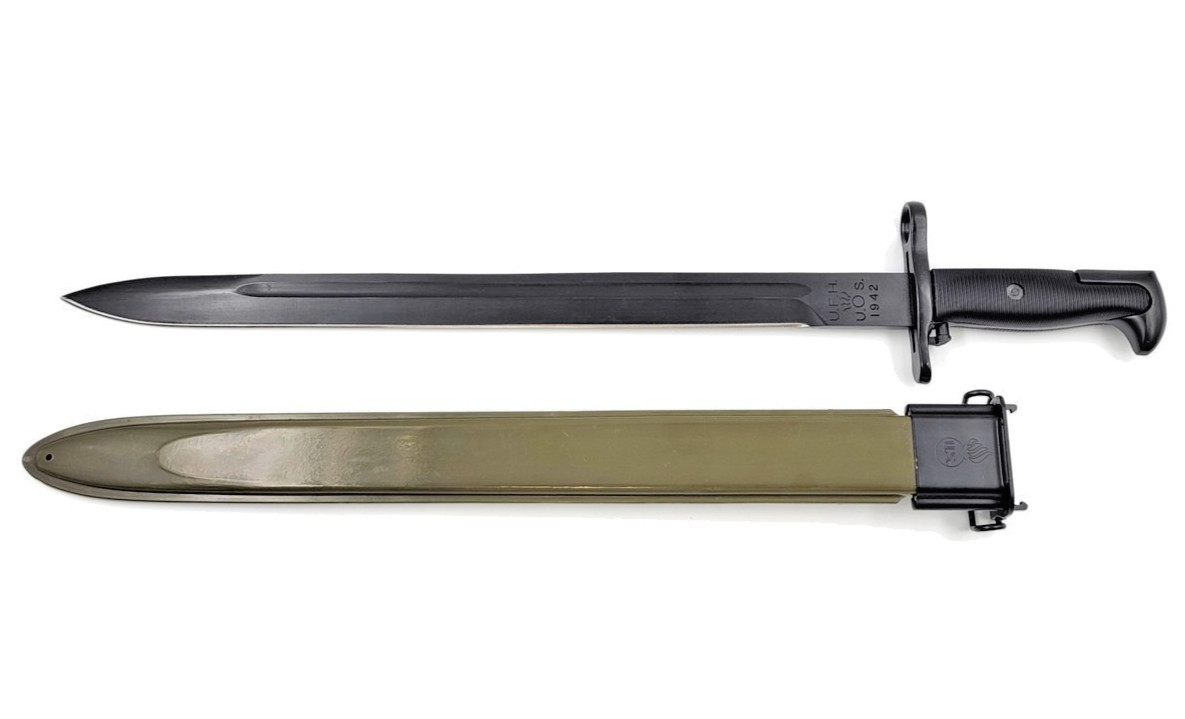US M1905 UHF 1942 M1 Garand/M1903 Bayonet & M3 Scabbard- WWII Reproduction - NEW