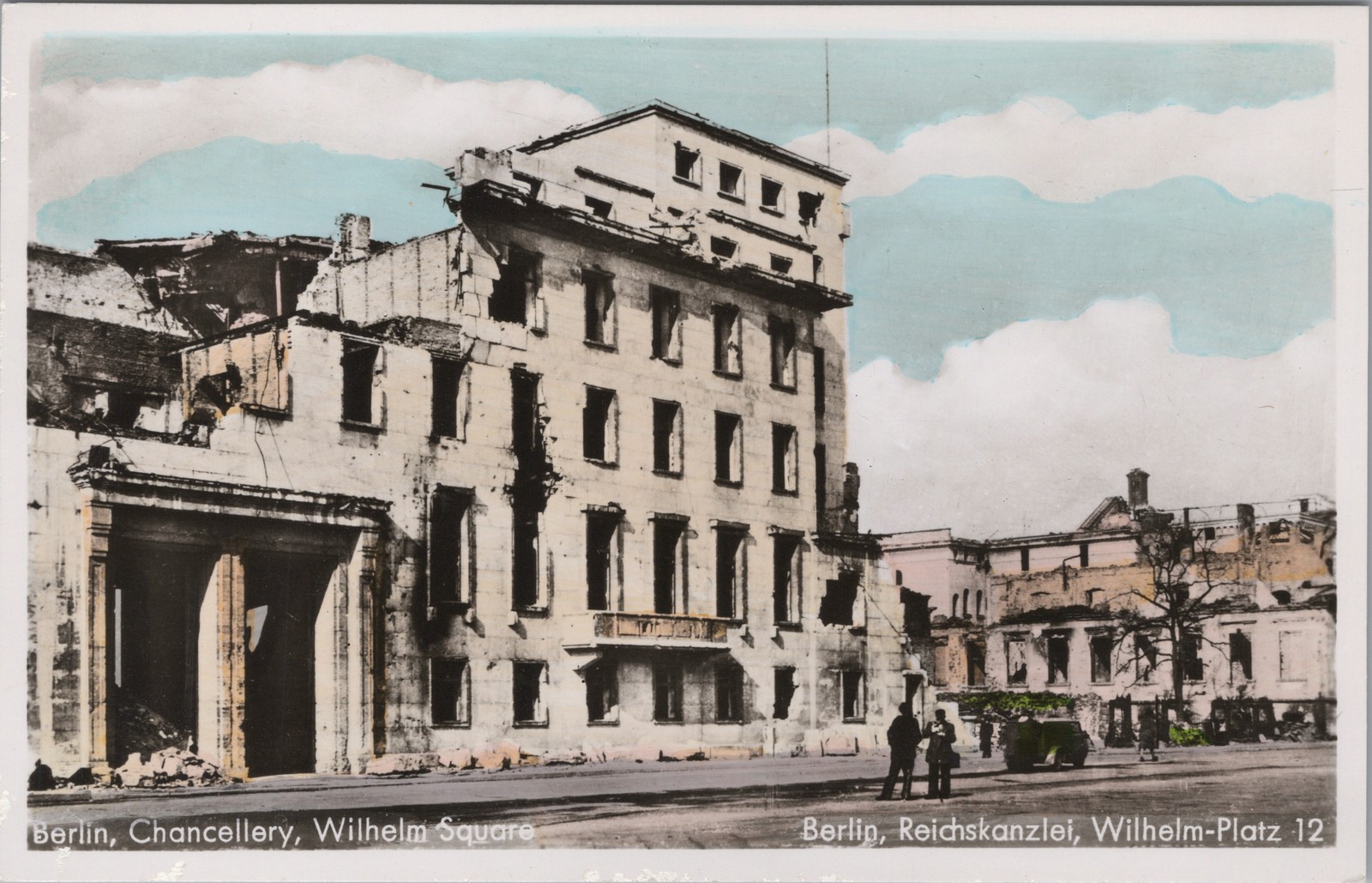 Berlin Reich Chancellery Ruins RPPC Postcard WWII Wilhelm Square Real Photo