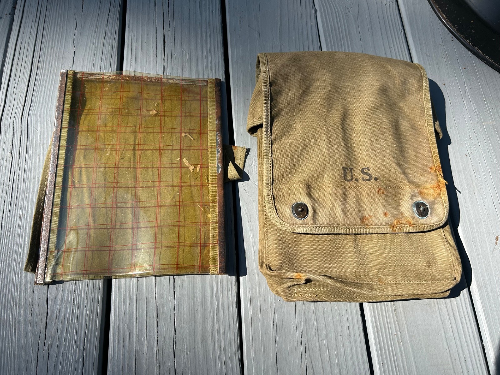 Original US WW2 M-1938 Dispatch Map Case w/ Grid Insert 