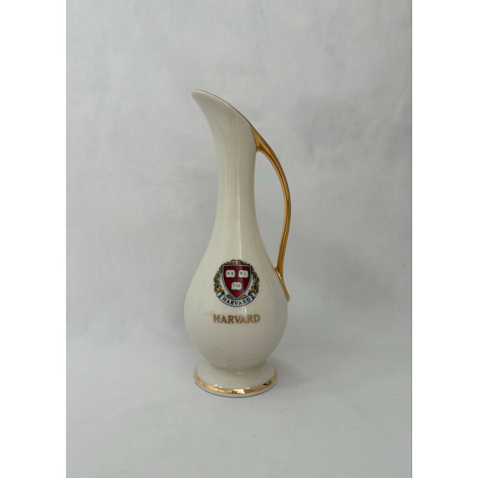 VTG Harvard University Ceramic Pitcher Vase Dec American Inc Trenton NJ 8\