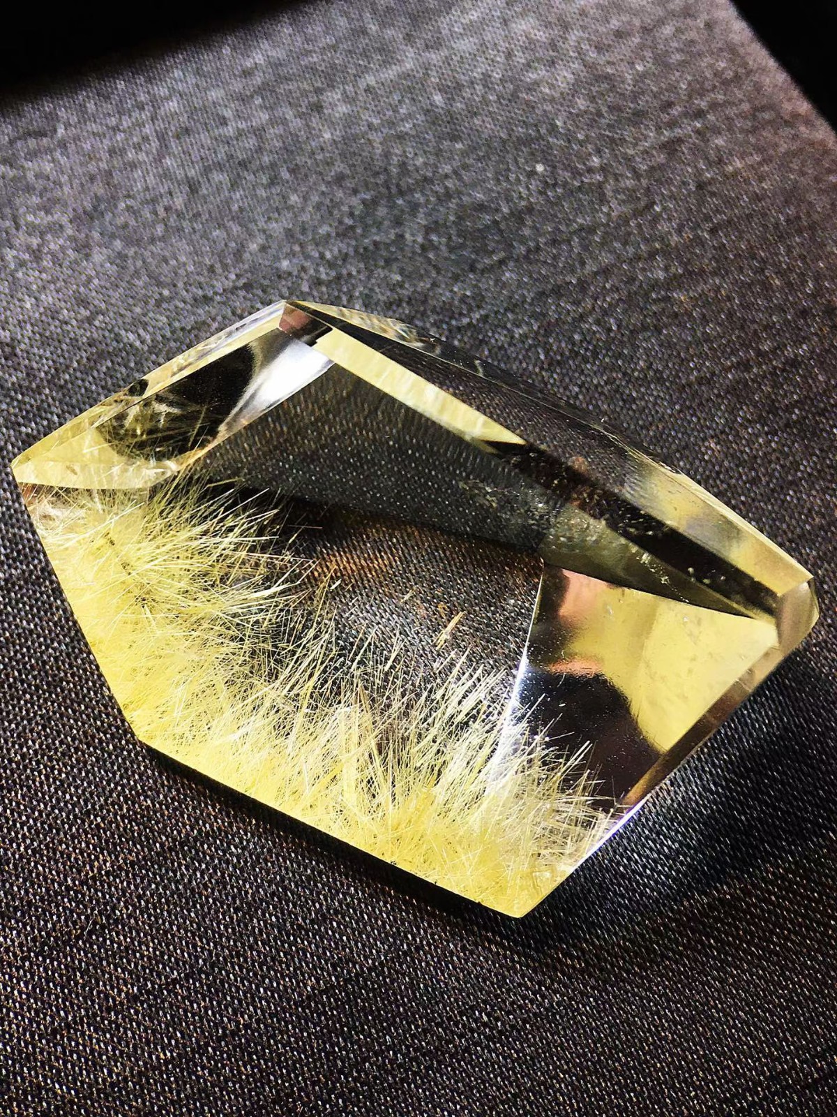 30g Top Natural Gold Rutilated Quartz Crystal Mineral specimen Reiki GIFT Decor