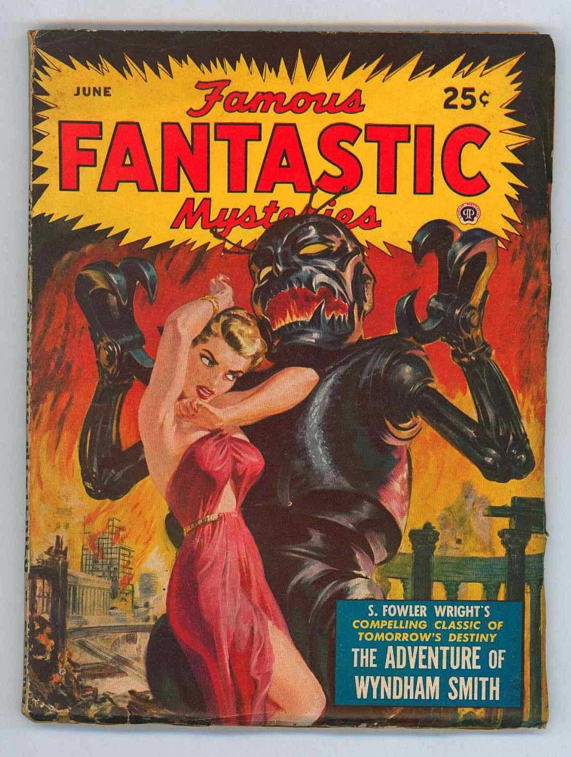 Famous Fantastic Mysteries June 1950 VG+4.5 Pulp ROBOT cover by Norman Saunders