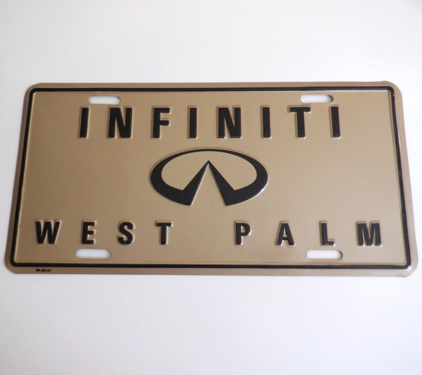NOS 1990s Vintage INFINITI WEST PALM BEACH FL Dealer LICENSE PLATE Nissan Datsun