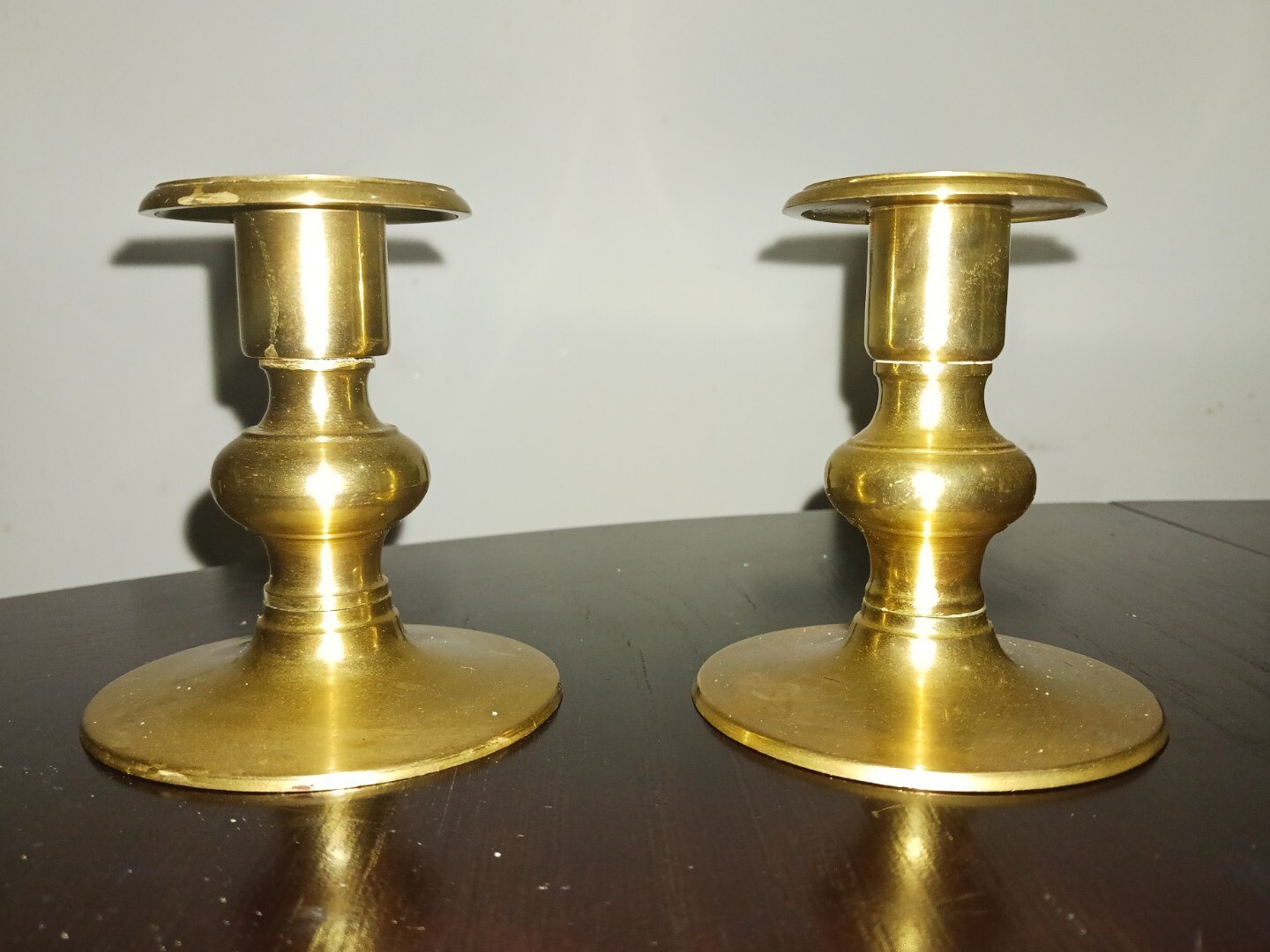 Vintage Pair Solid Brass Candlesticks Set Of Two Made In India