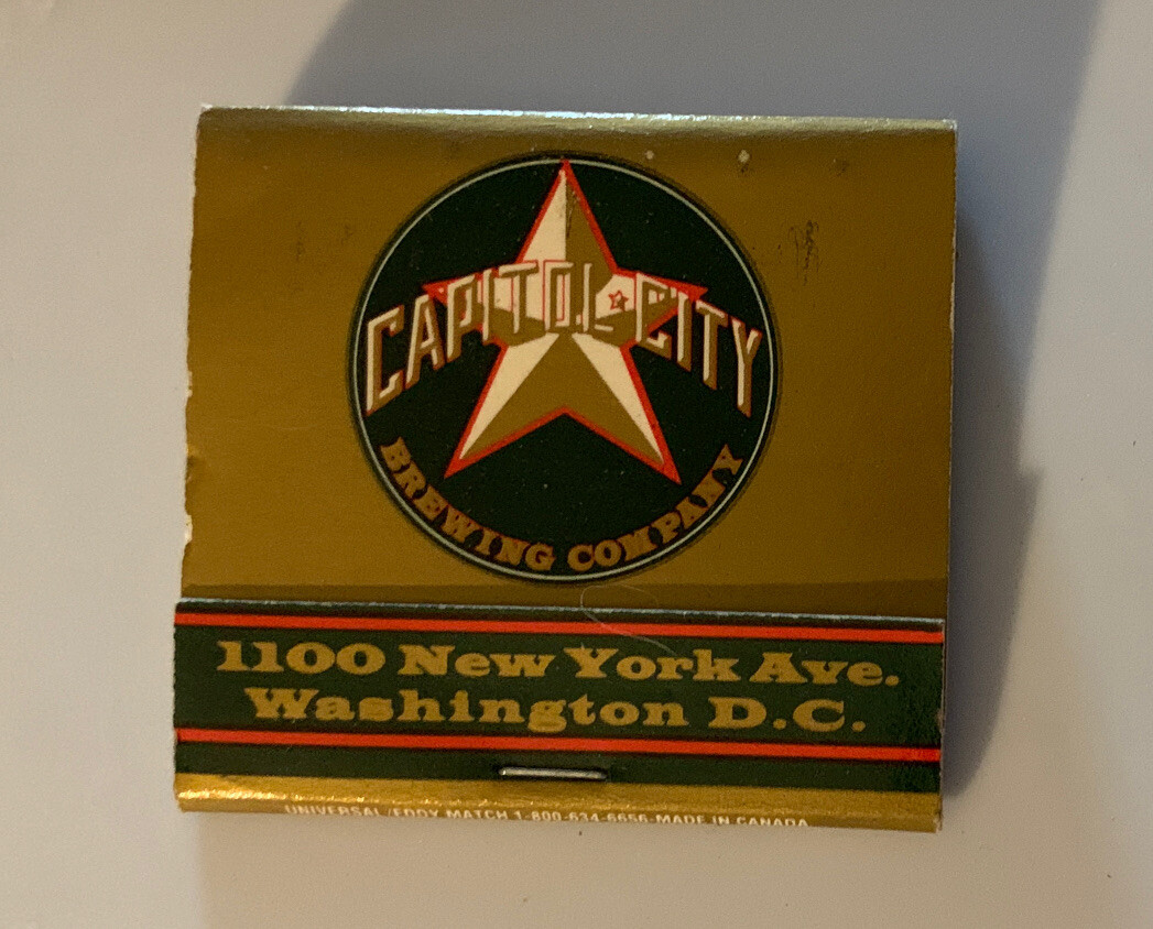 Capitol City Brewing Company Washington D.C. Vintage Matchbook Unstruck Complete