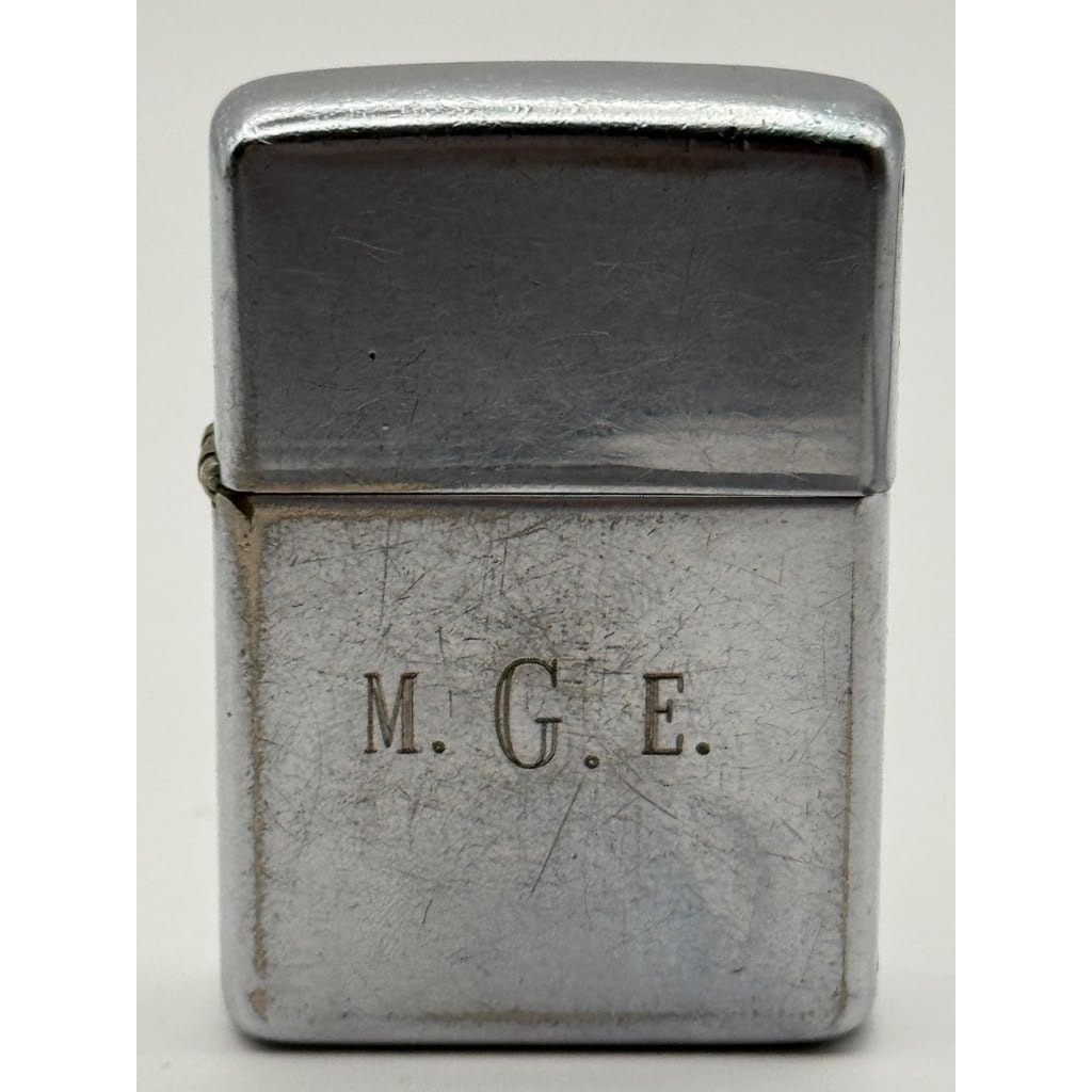 1966 Zippo Regular M.G.E. Engraving Windproof Lighter USA Vintage Collectible