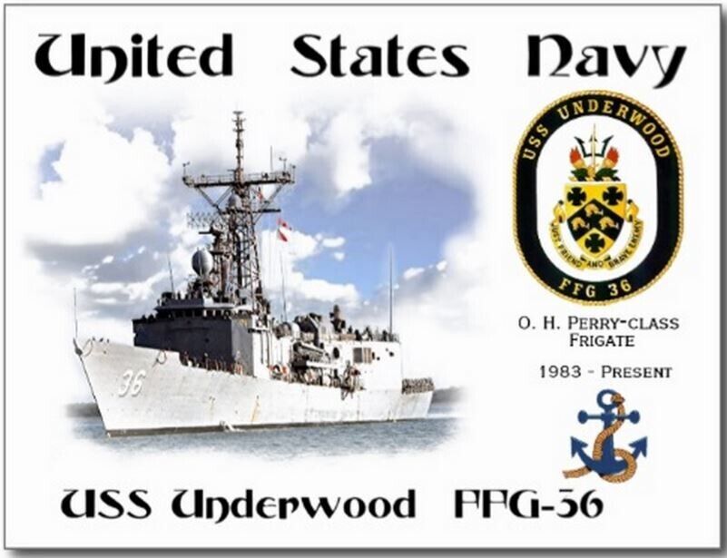 USS UNDERWOOD FFG-36 FRIGATE   -  Postcard
