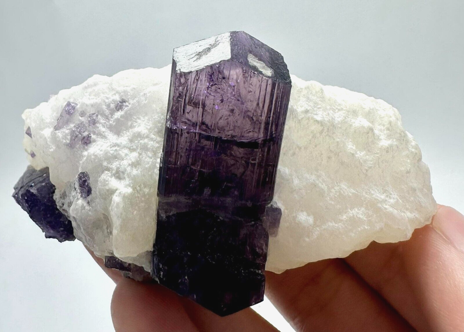 137 Gram Rare Transparent Purple Scapolite Crystals On Matrix From @Afghanistan