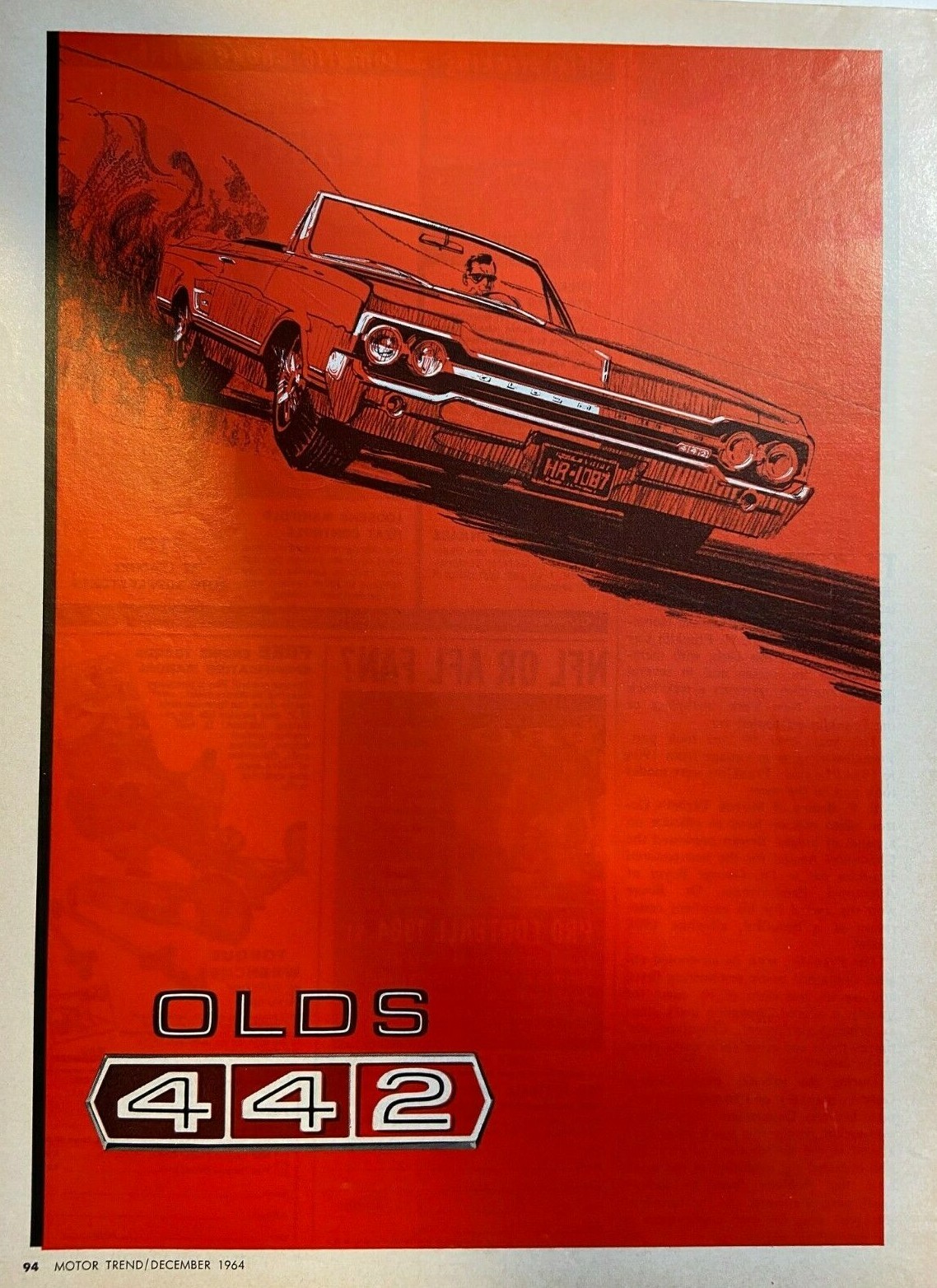 1964 Advertisement Oldsmobile Olds 442