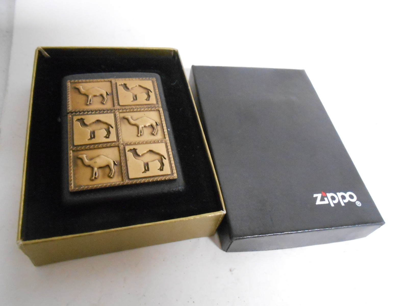 Zippo Camel The Herd 6 Camels Brass & Black Crackle Lighter New/Sealed 1994 NIB