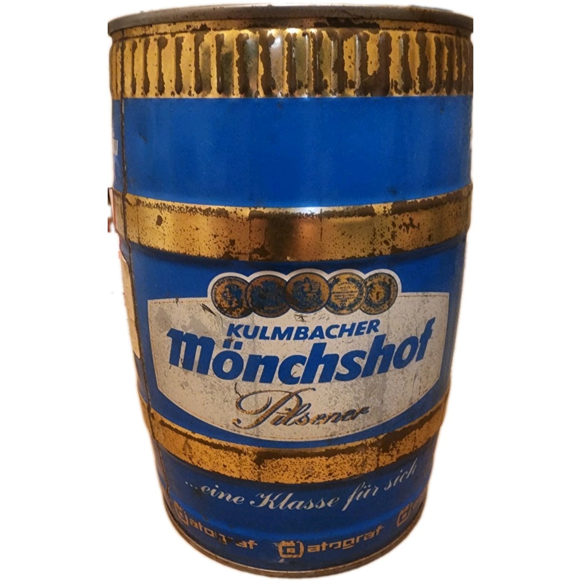 Kulmbacher Mönchshof Pilsener Beer Can Blue/Gold Breweriana Collectible