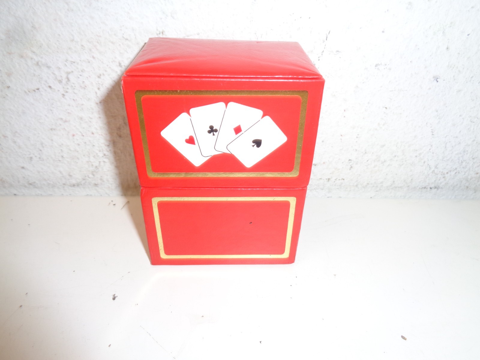 Smythson of Bond Street Red Leather Playing Cards Double Case
