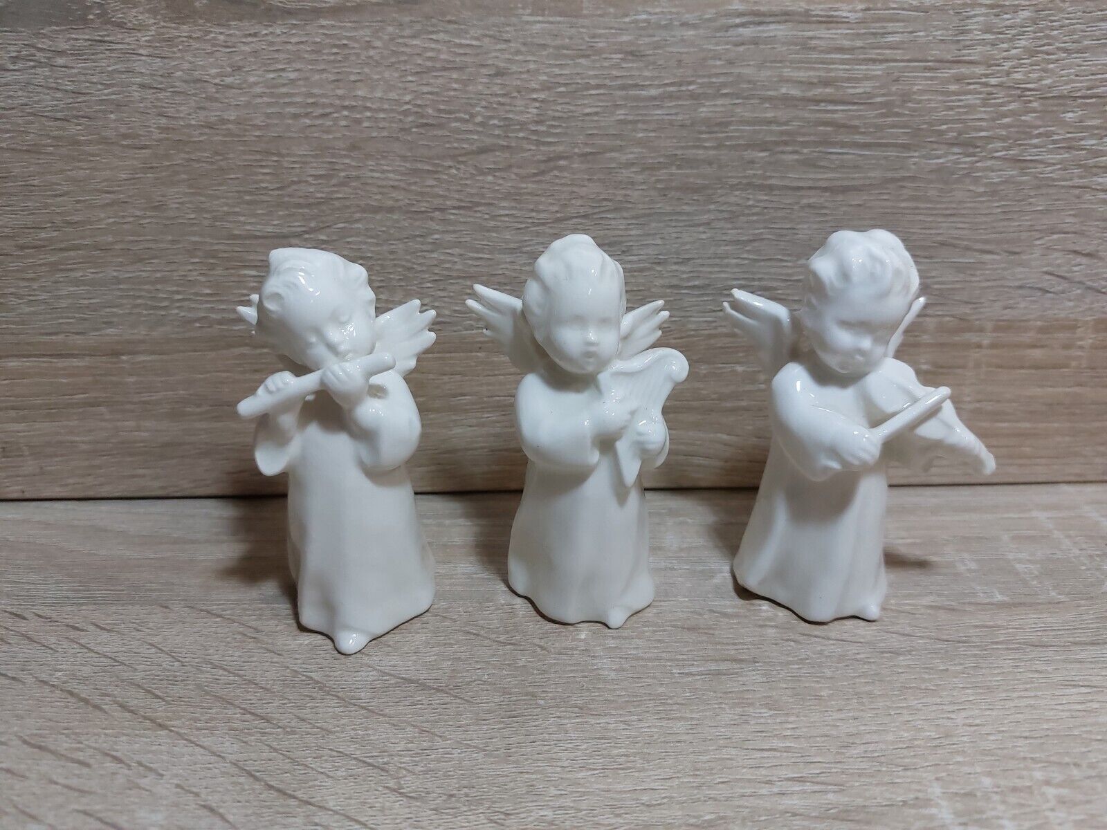 Lot Of 3 Vintage Goebel Angel Figurines Porcelain Playing Instruments 