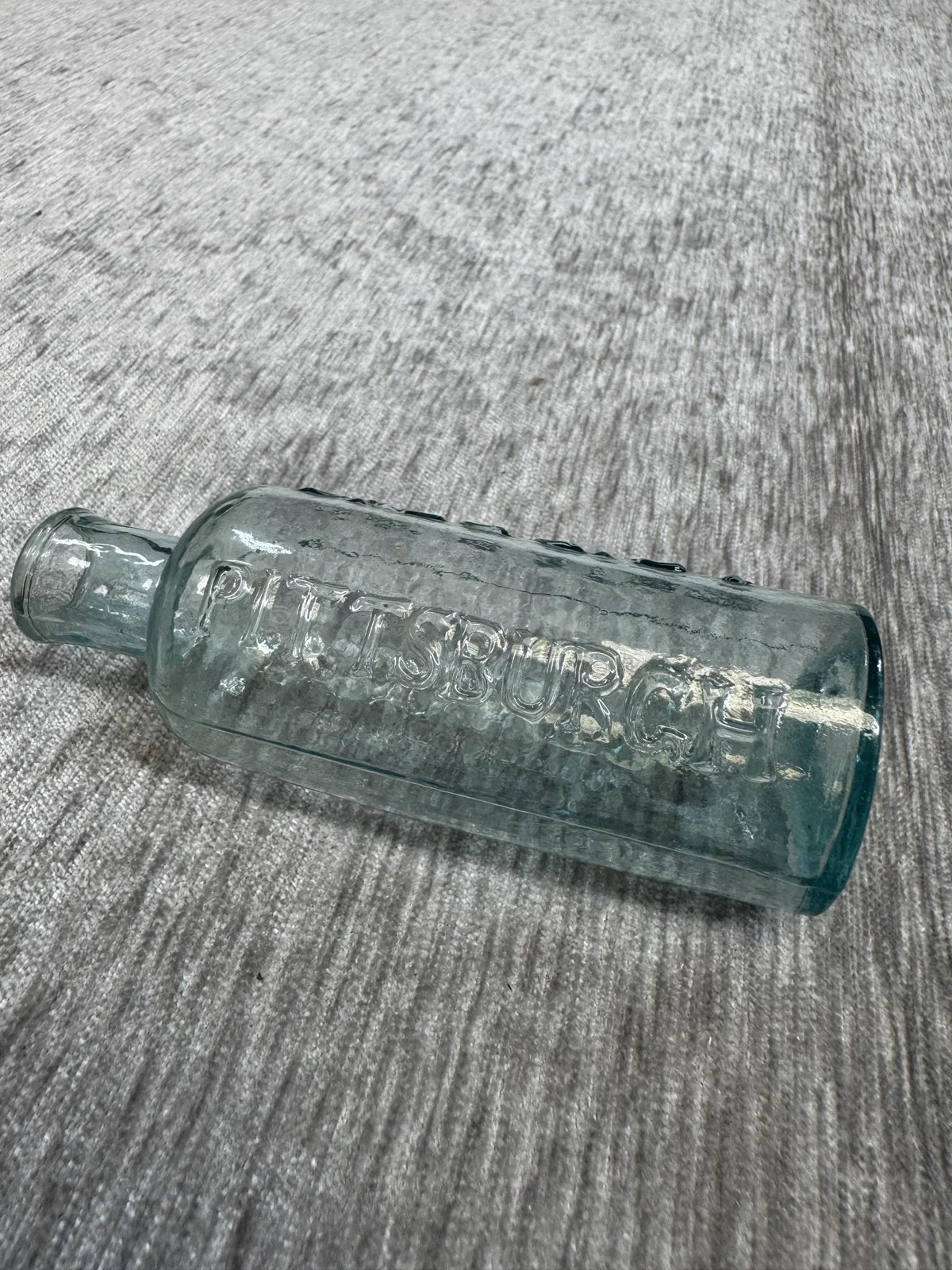Antique R.E. Sellers Druggist Medicine Bottle Pittsburgh PA Blue Glass Pontil