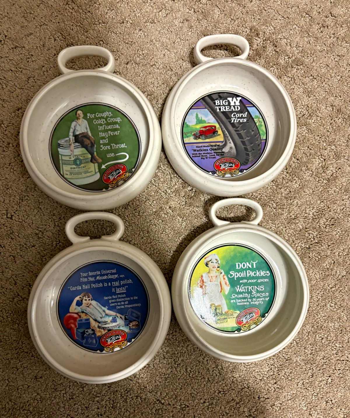 Watkins Heritage Collection Ceramic BowlMug Set 4/4 1992 5\