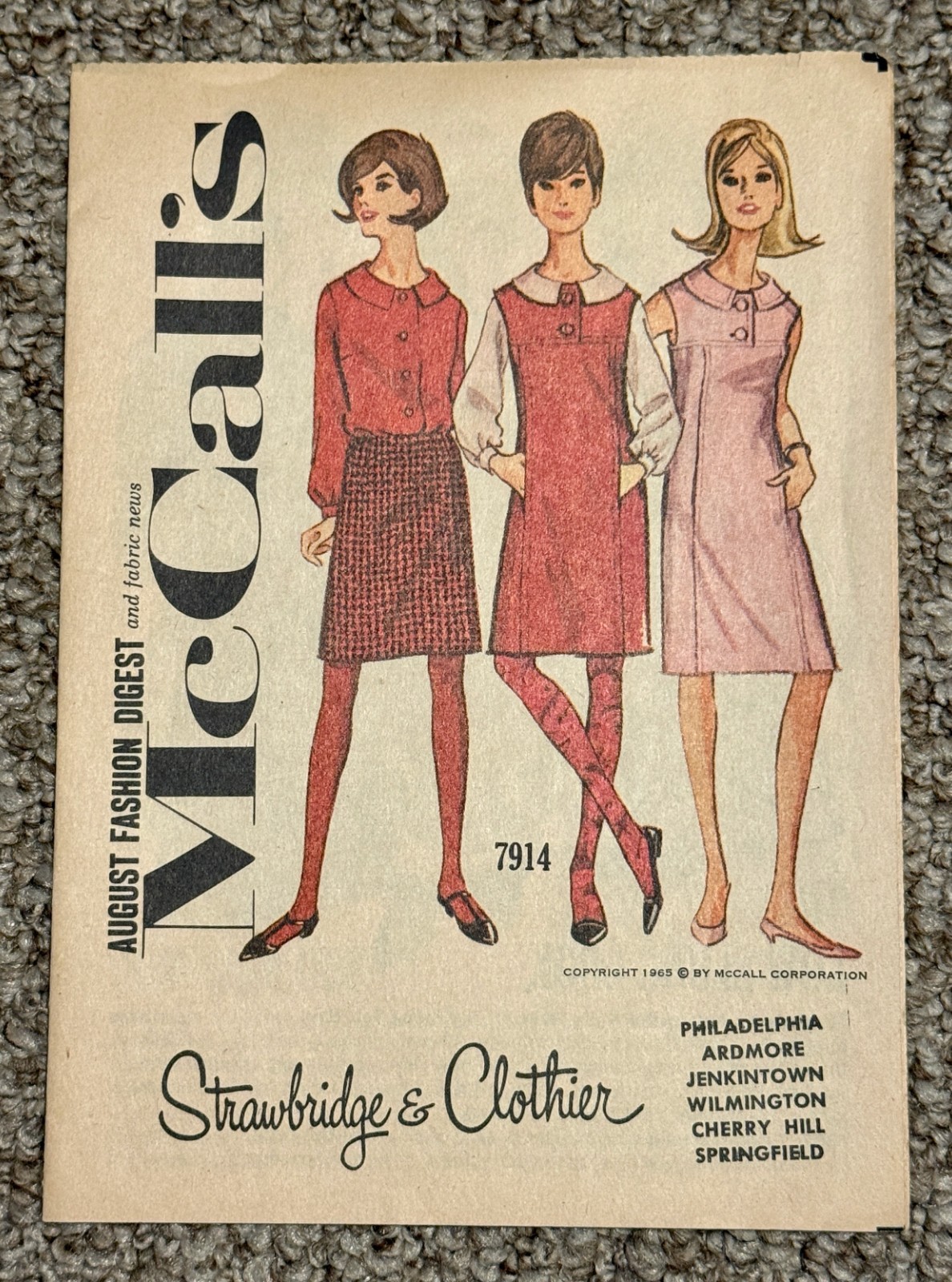 August, 1965 Vintage McCall\'s Fashion Digest Sewing Pattern Booklet