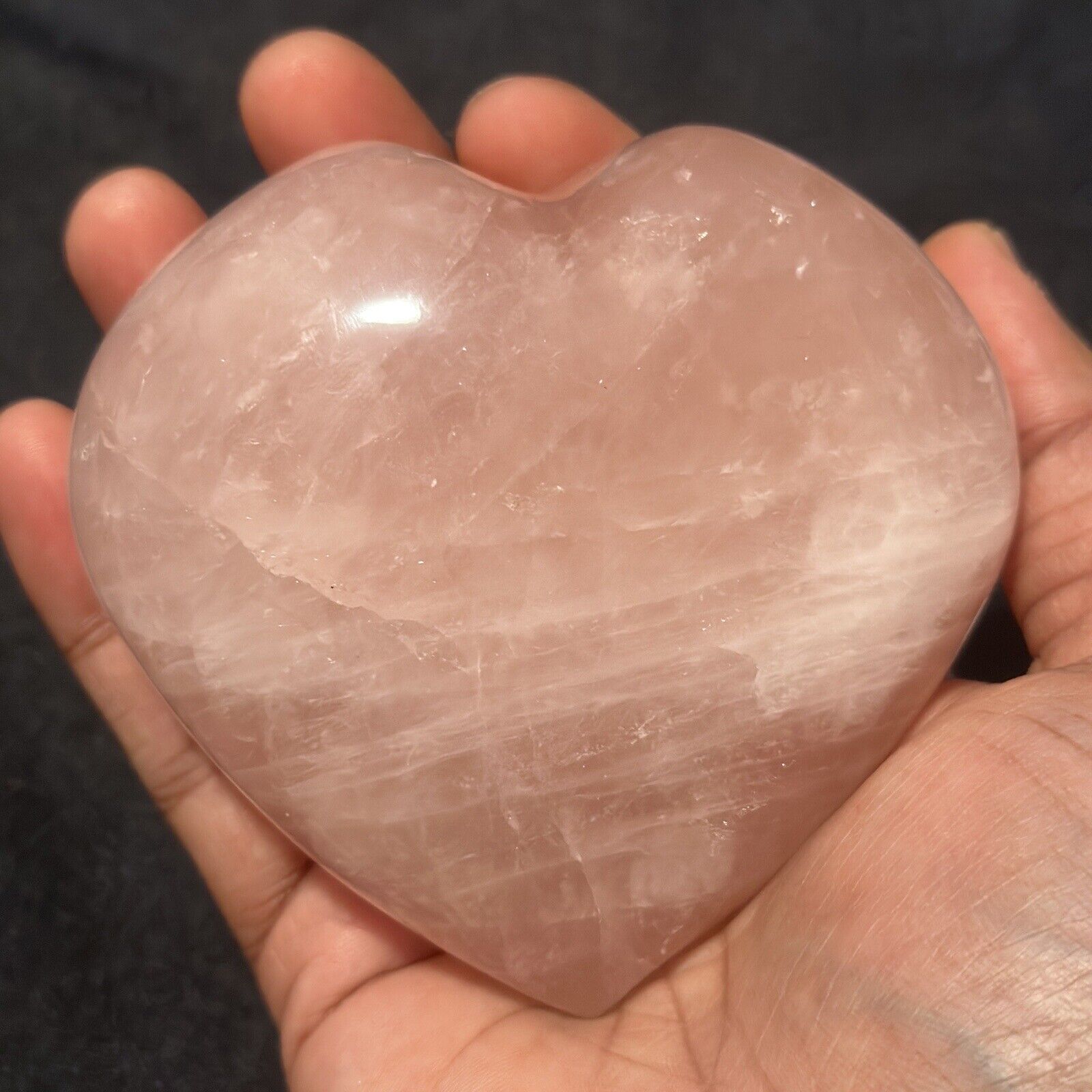 Beautiful Natural Rose Quarts Heart-shaped mineral gemstone specimen Gift- BRQH8