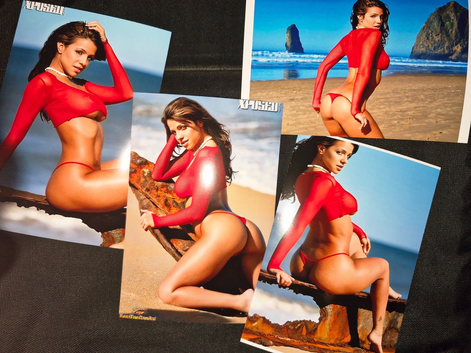 Vida Guerra HOT Ass Iconic Red Thong Bikini Beach Photo Set 10x15cm Sharp Glossy