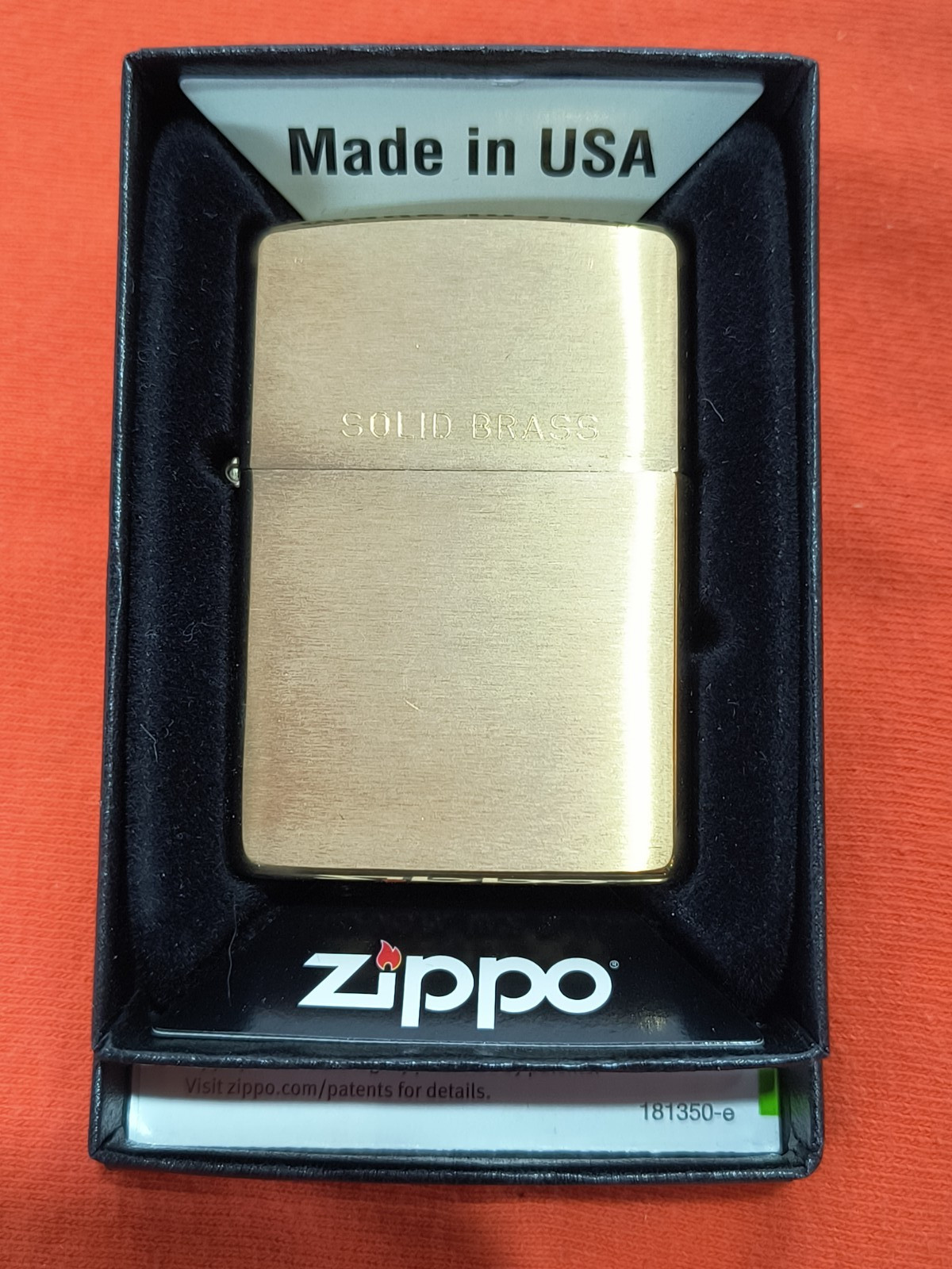 Zippo Brushed Brass Lighter, WIth Solid Brass, Item 204, New In Box Zippo Brushed Brass Lighter, WIth Solid Brass, Item 204, New In Box