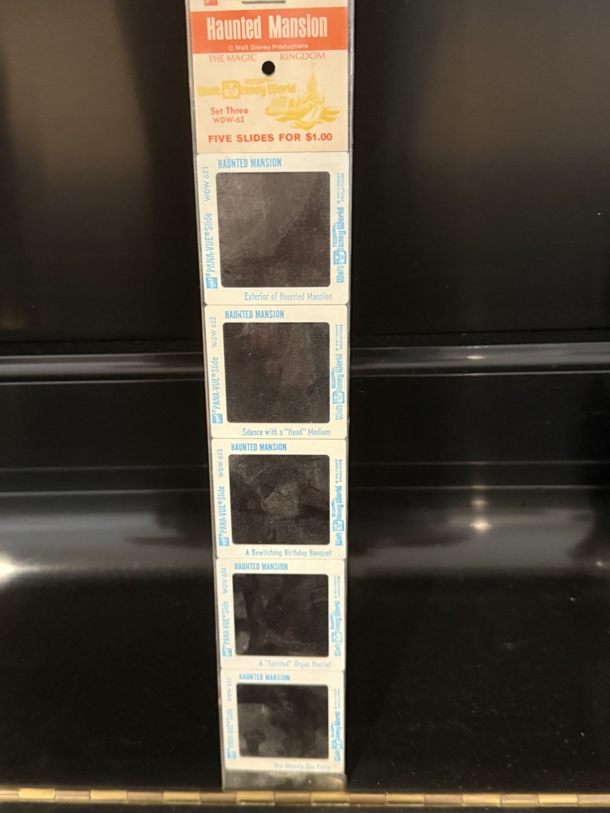 Vintage GAF Pana-Vue Disney World Haunted Mansion Slides Set 3. 5 slides, sealed