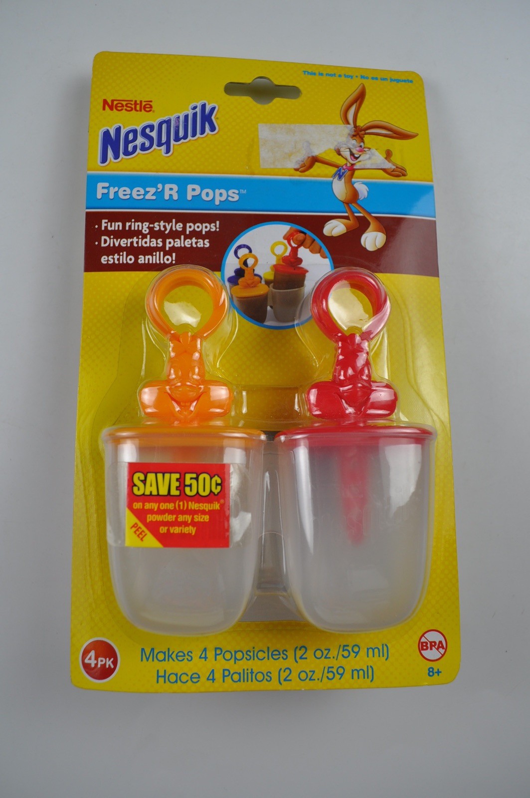 Vintage Nestle Nesquik Freez R Pops Mold Of 4 • 2oz Ring Style Pops NEW in Pack