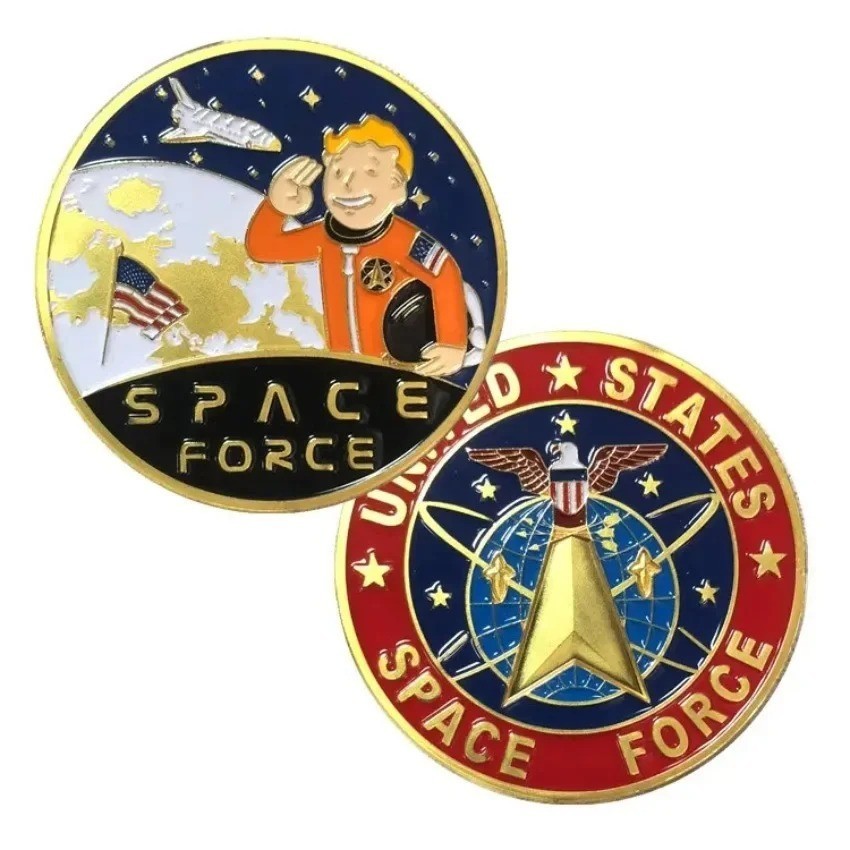 US Space Force Gold Plated Challenge Coin Military Commemorative Collectible