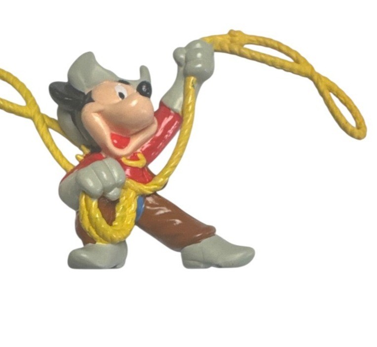 NEW Lot of 3 Vintage  Disney Mickey Cowboy 2.25” PVC Figurine Cake Topper