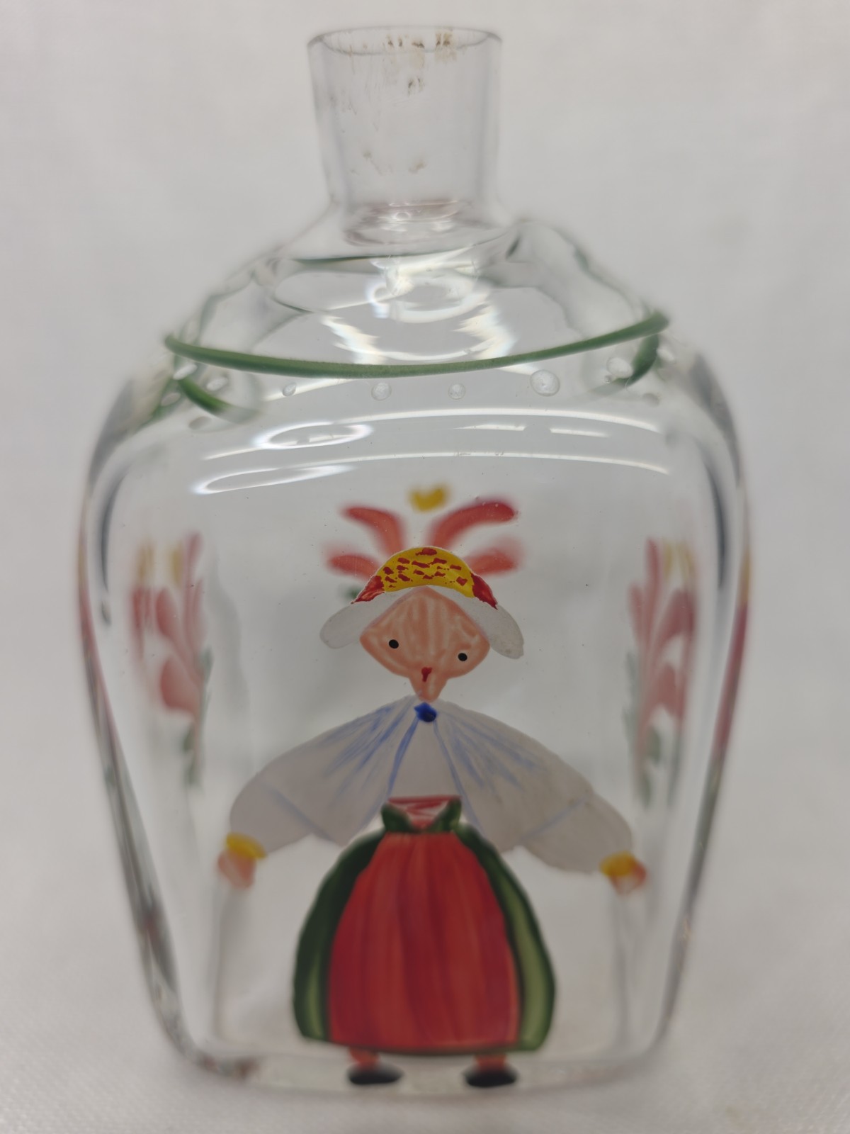 Reijmyre 1810 Swedish Glass Decanter Hand-Blown Clear Glass with maiden