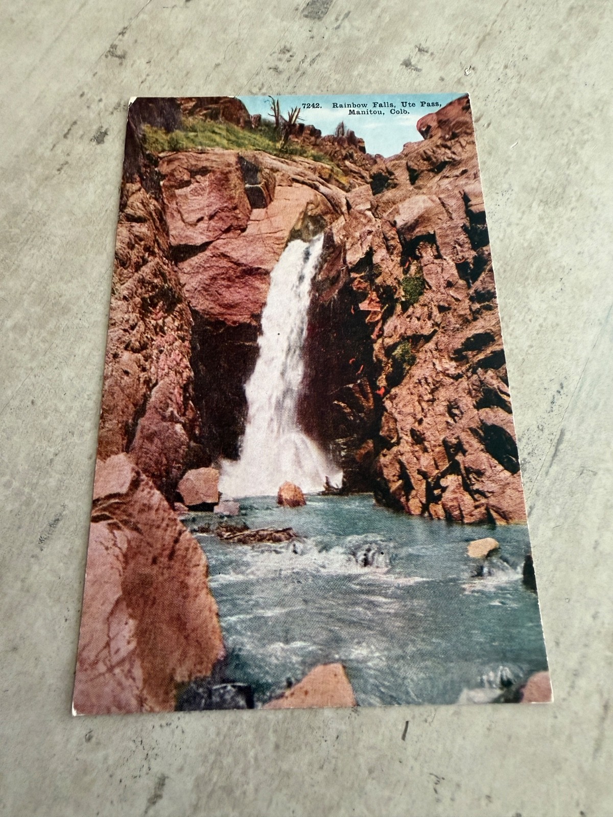 Rainbow Falls Ute Pass Manitou Colorado Postcard Unposted