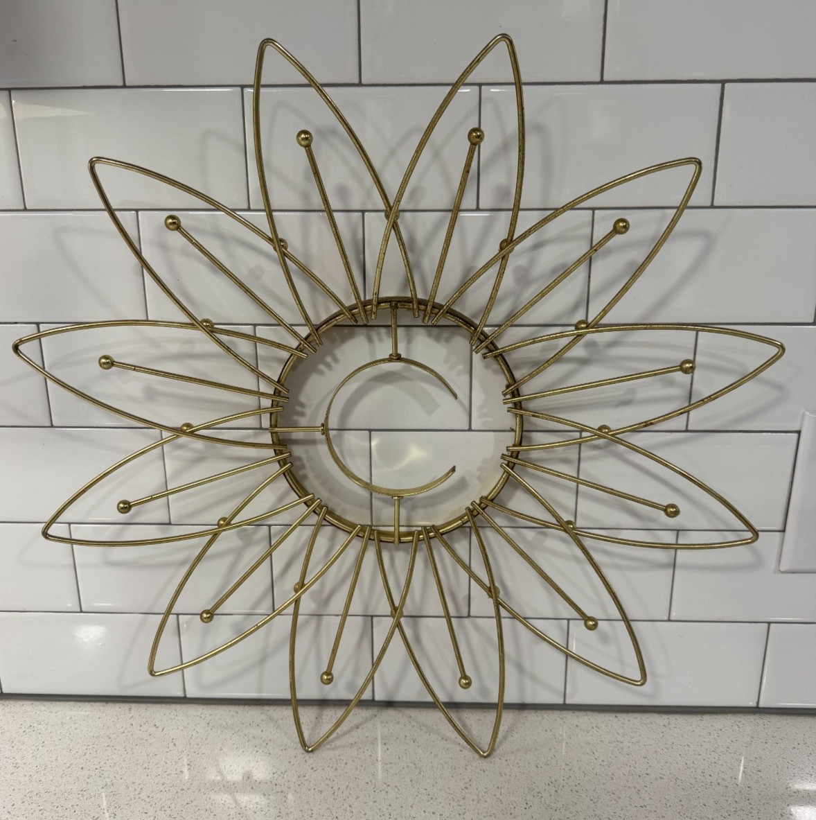 Vintage Mid Century Modern Starburst Lux Wall Clock Frame Atomic 21