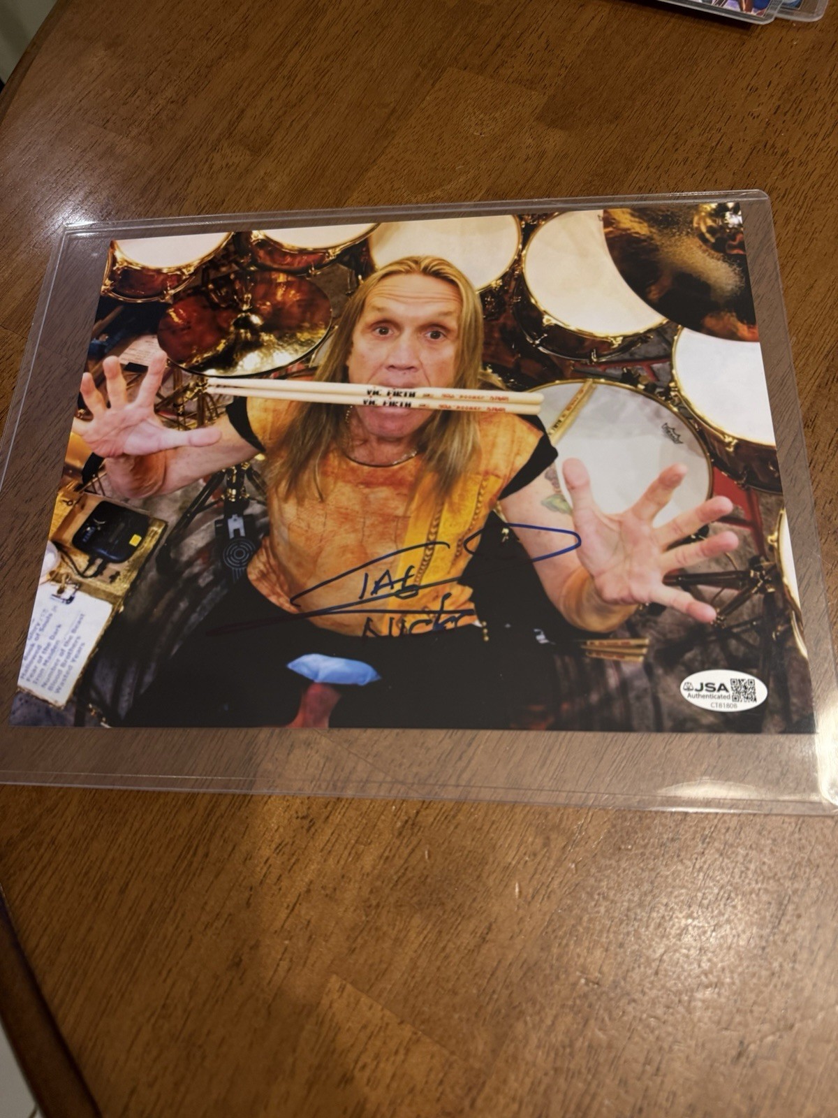 NICKO MCBRAIN AUTO JSA 8x10 PHOTO Signed Drummer IRON MAIDEN CT81808