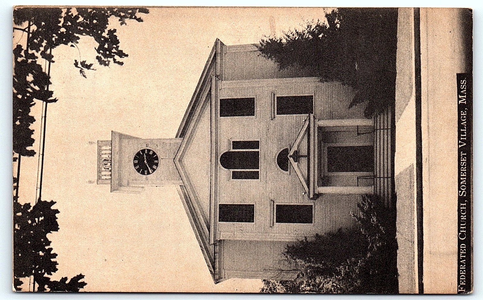 Vintage Photo Postcard: Federated Church, Somerset, MA